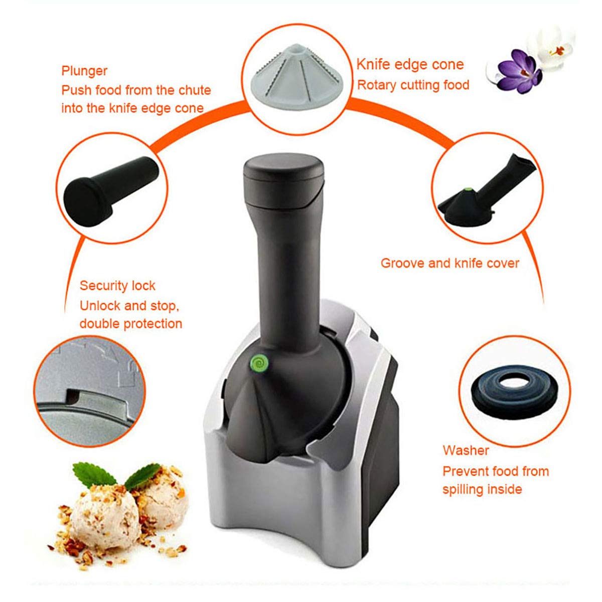 Electric Ice Cream Machine Fruit Ice Cream Making Machine Ice Maker