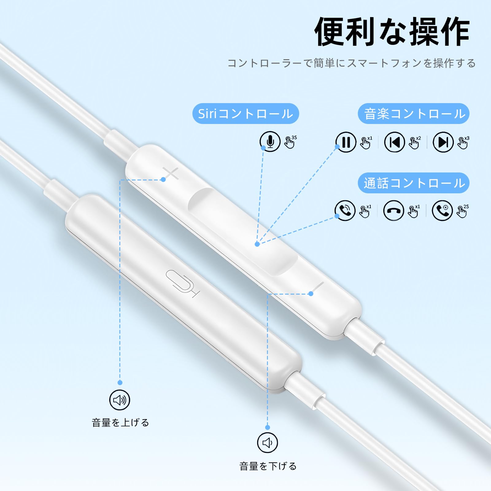 Amazon.co.jp: 【2026 MFi 認証取得】 Lightning 有線イヤホン iPhone