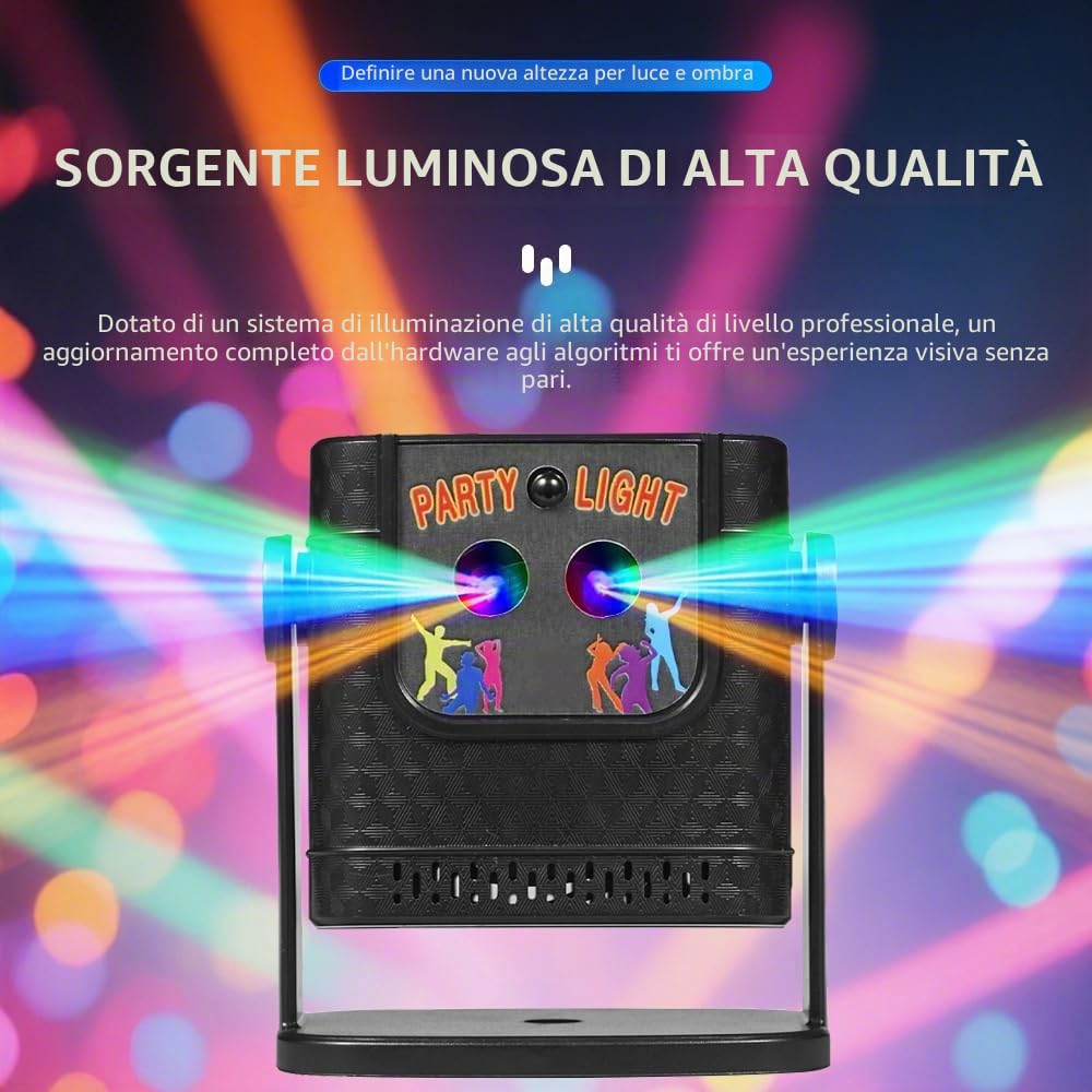 Mini Luce da Festa DJ, Luce da Disco con Telecomando, Attivazione Sonora per Festa di Compleanno, Festival, Casa