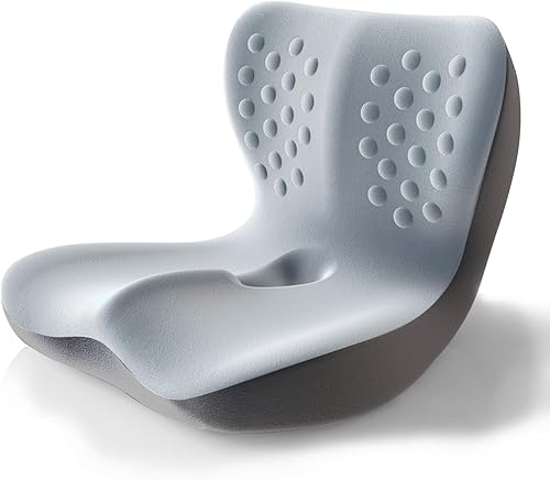 Cojín de asiento para sillas de oficina, cojín de espuma viscoelástica con almohada de apoyo lumbar para ciática, espalda baja, alivio del dolor de
