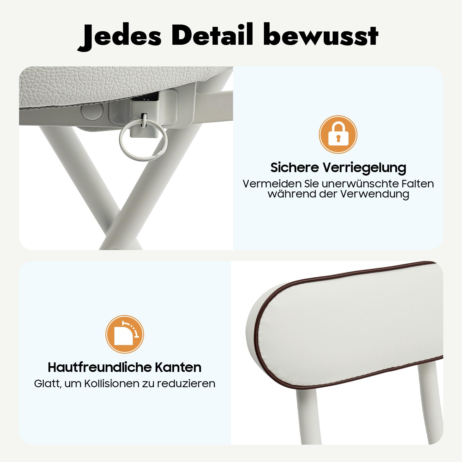 Taburete de bar plegable, juego de 2 taburetes de cocina plegables con respaldo, silla redonda acolchada, silla de desayuno de 65 cm de altura, silla alta plegable, ayuda de pie para