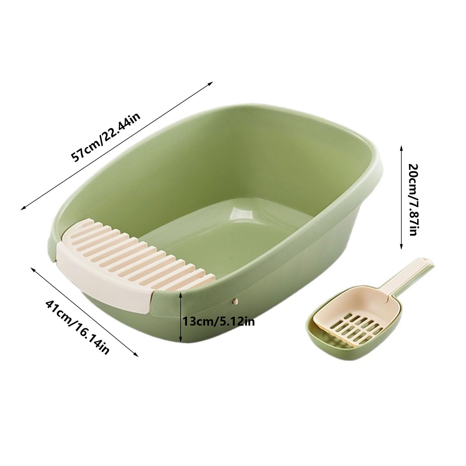 Exclusivo para Gatos y Perros Caja de Arena for Gatos Cerrada, Caja Extragrande Lados Altos for Grandes y múltiples, fácil Limpieza con Pala para Interiores(Blanco,L)