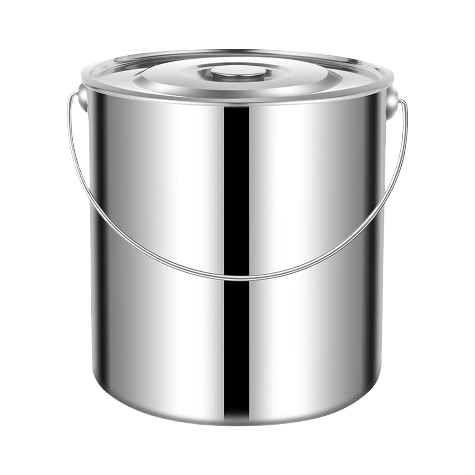 Generico Stainless Steel Bucket with Lid - Storage Container with Handle Lid | Large Bucket Kitchen Grain Container | for Soup Milk Flour Cereal Kitchen Accessories Pantry Stove Home Restaurant