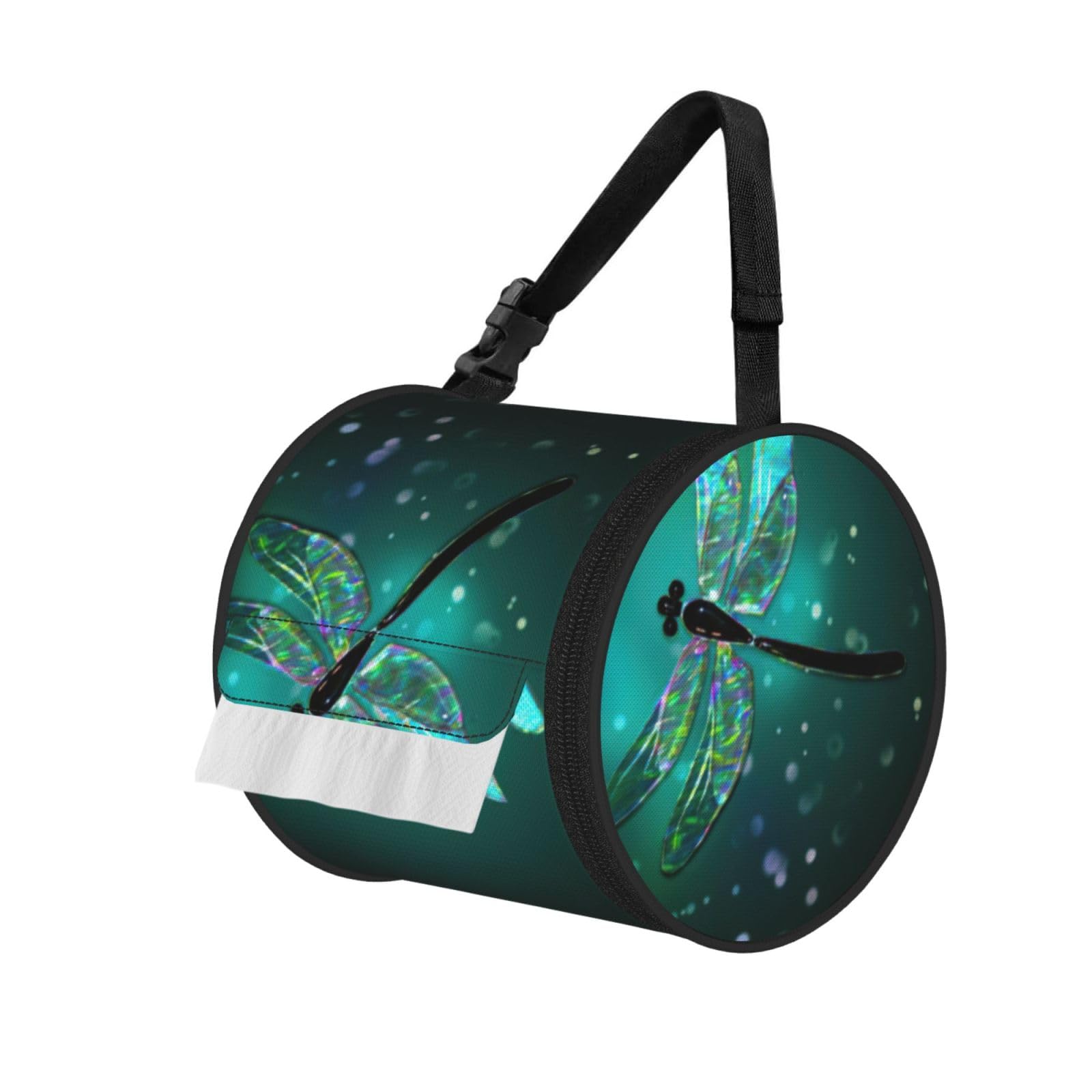 Galaxy Animal Dragonfly Print Fashion Tissues Organizer Box, Hanging Tissue Holder For Purse Coins For Car Office Daily Outing