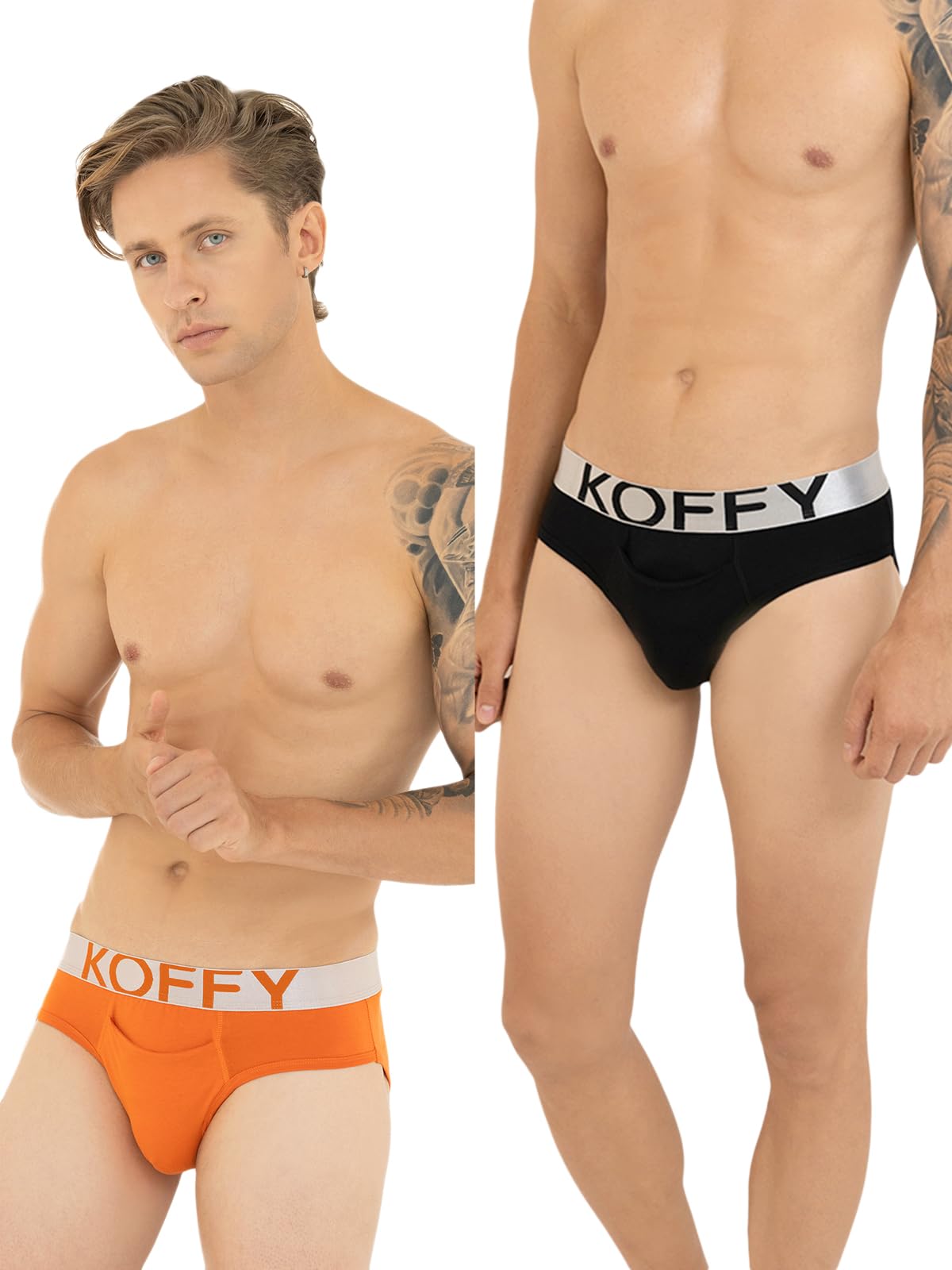 Buy KOFFY Men's Ebony Premium Cotton Lycra Brief with Minus