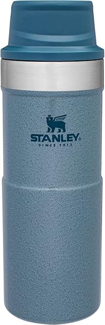 Stanley Trigger Action Kubek Podróżny 0.35L Hammertone Ice - Szczelny - Kubek do Kawy, Herbaty i Wody - Bez BPA - Kubek Podróżny ze Stali Nierdzewnej - Do Mycia w Zmywarce