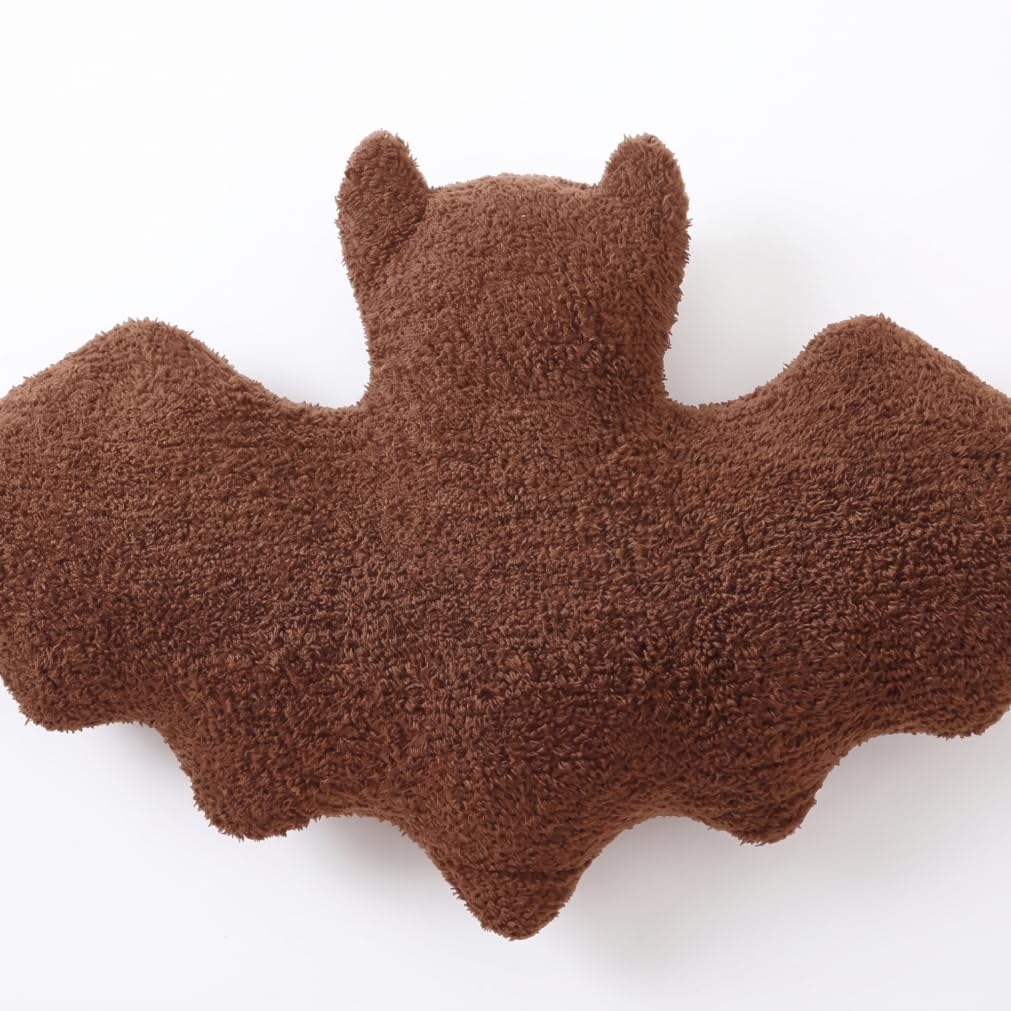 Fertnouk Bat Pillow, Gothic Bat Shaped Pillow Plush Cushion - Halloween & Year-round Home Decor, Brown, 9.4" X 15.7