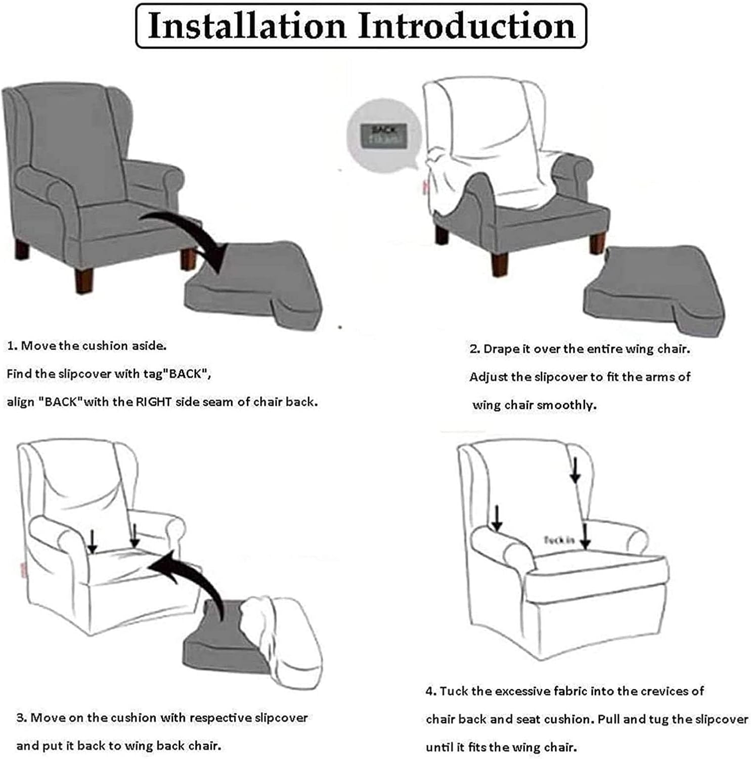 Konsilsa Wing Chair Slipcover,Elastic Wing Chair Covers Furniture Protector Wingback Chair Covers slipcovers for wingback Chairs Armchair Cover Wingback Chair Slipcover (Color : F)