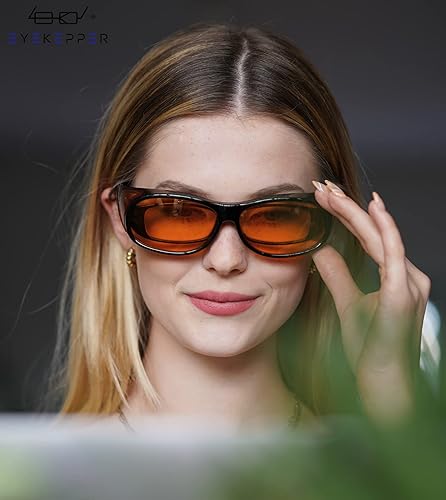 Miniatura 2 de Eyekepper Paquete de 2 lentes de bloqueo de luz azul que se ajustan sobre anteojos de computadora