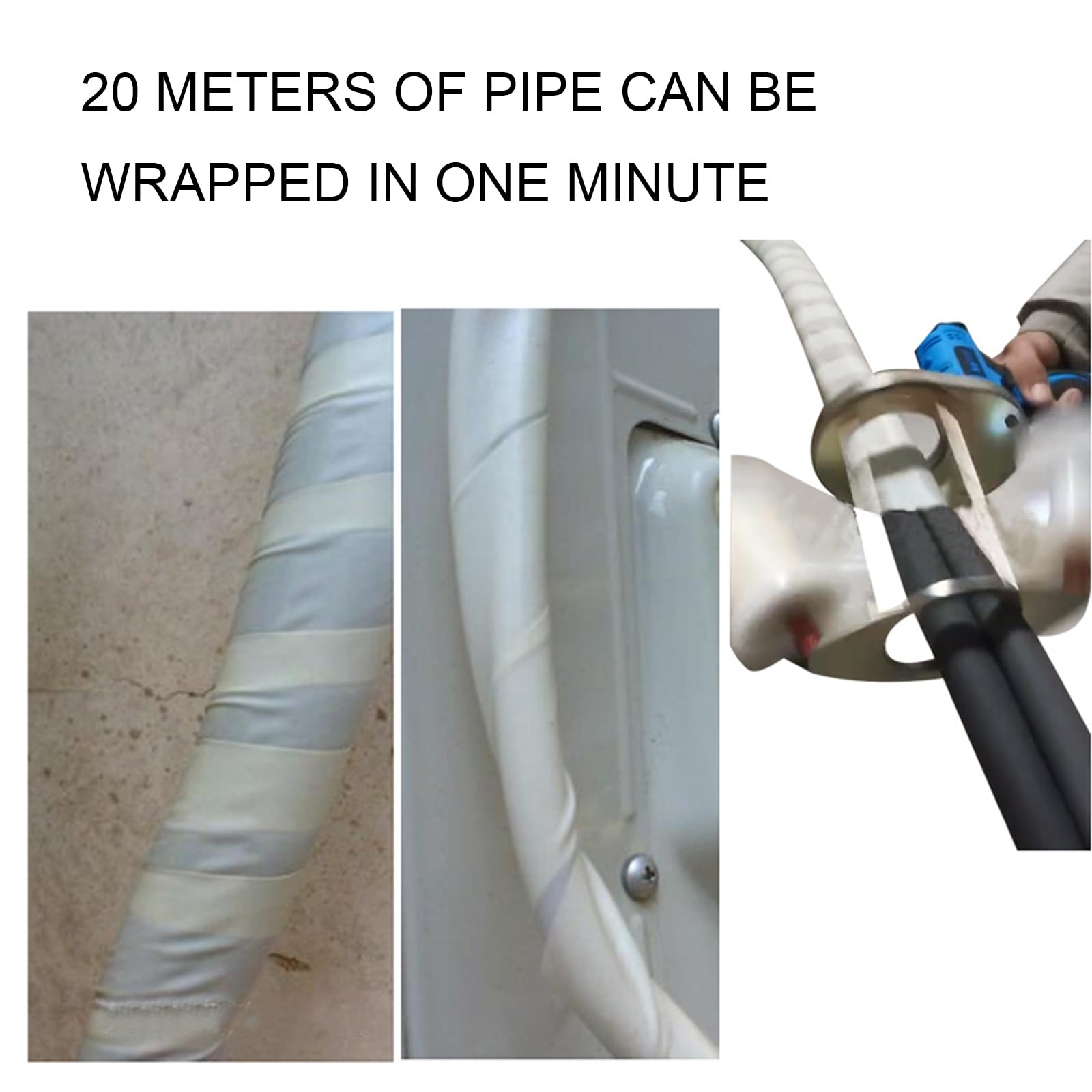 Máquina de envoltura de cinta eléctrica, herramienta de bobinado de bridas de cables, herramienta de bobinado de 7 cm para instalación de aire acondicionado, herramientas manuales