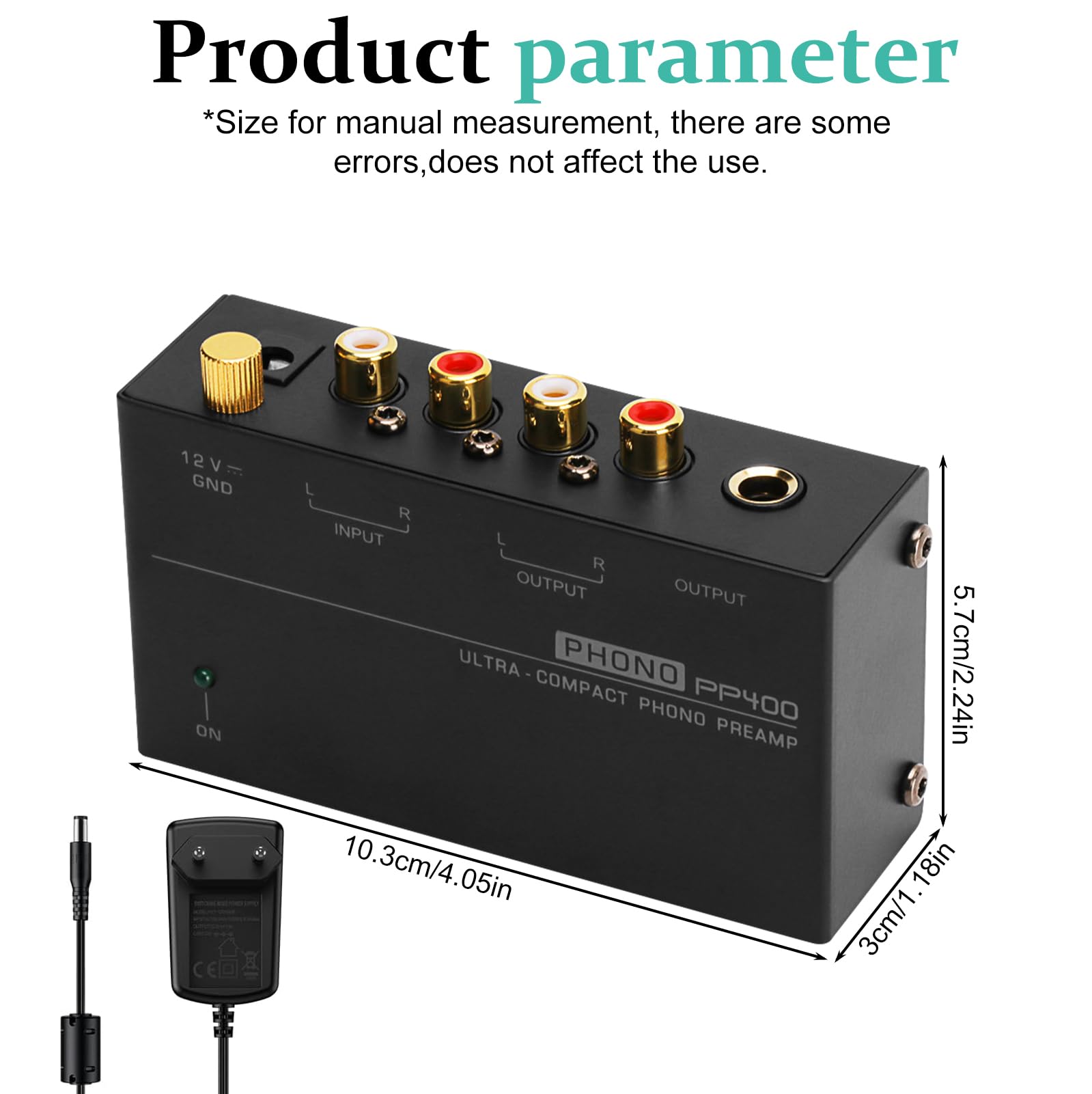 Nizirioo audiofilo M/M Phono preamplificatore con interruttore accensione 12V 1A RCA input output per giradischi