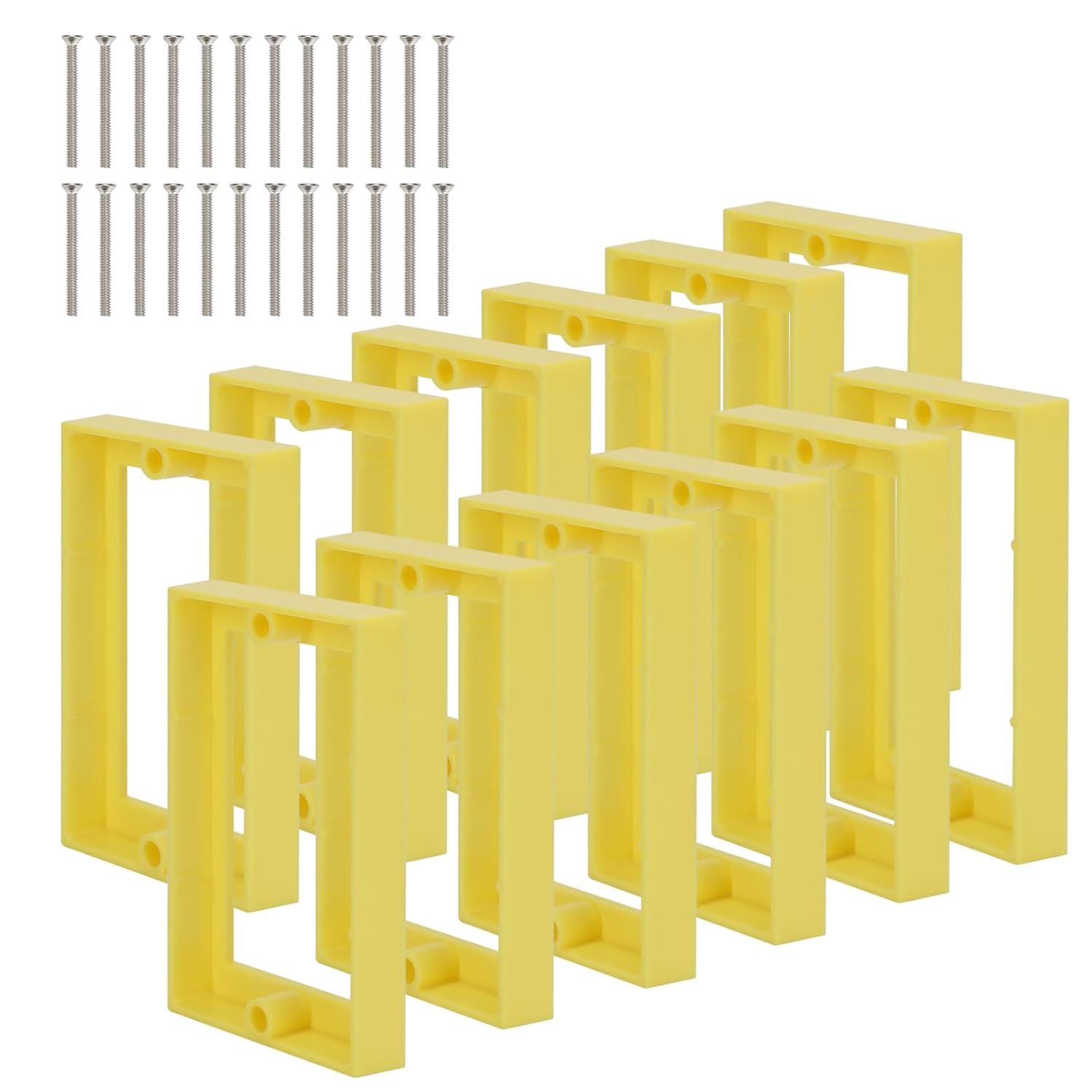 XGGYA Single Gang Receptacle Outlet Box Extenders,Electrical Outlet Extender for Electrical Outlet Box & Electrical Outlet Switches,Gray,Blue,Yellow(1,4,6,12Pack) (Yellow, 12 Pack)