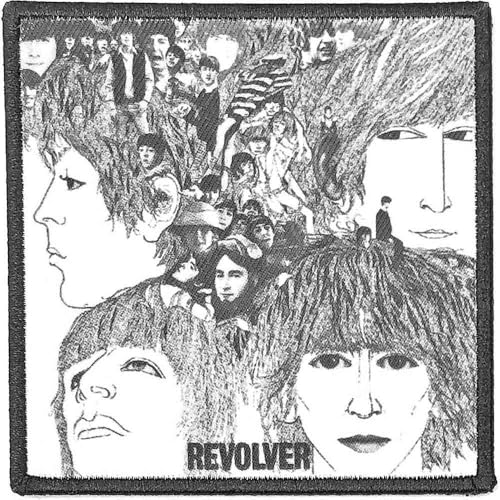 The Beatles Patch Revolver Album Cover Official Black Embroidered Iron On Size One Size - Les Beatles, Paul McCartney, John Lennon, RIngo Starr, George Harrison The Beatles Patch Revolver Album Cover Official Black Embroidered Iron On Size One Size