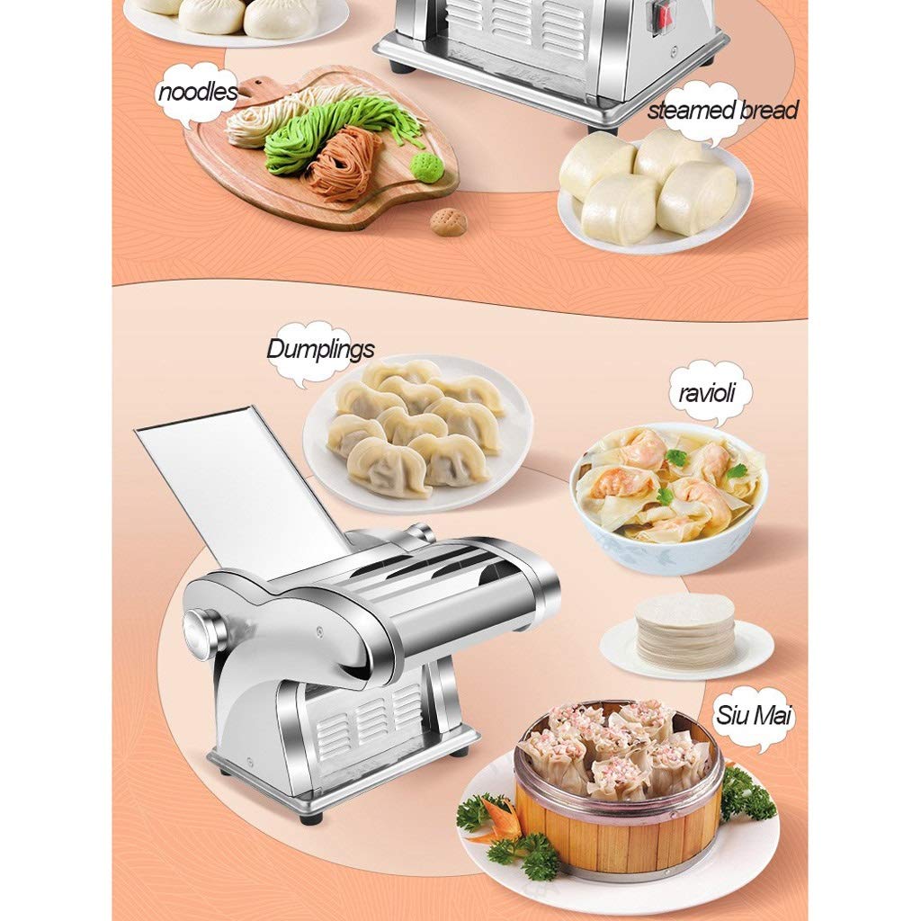 Máquina de Pasta Máquina de Pasta Máquina de prensado de Pasta eléctrica Máquina de Fideos de Acero Inoxidable Comercial Máquina de Fideos de Acero Inoxidable de 6 velocidades Ajus