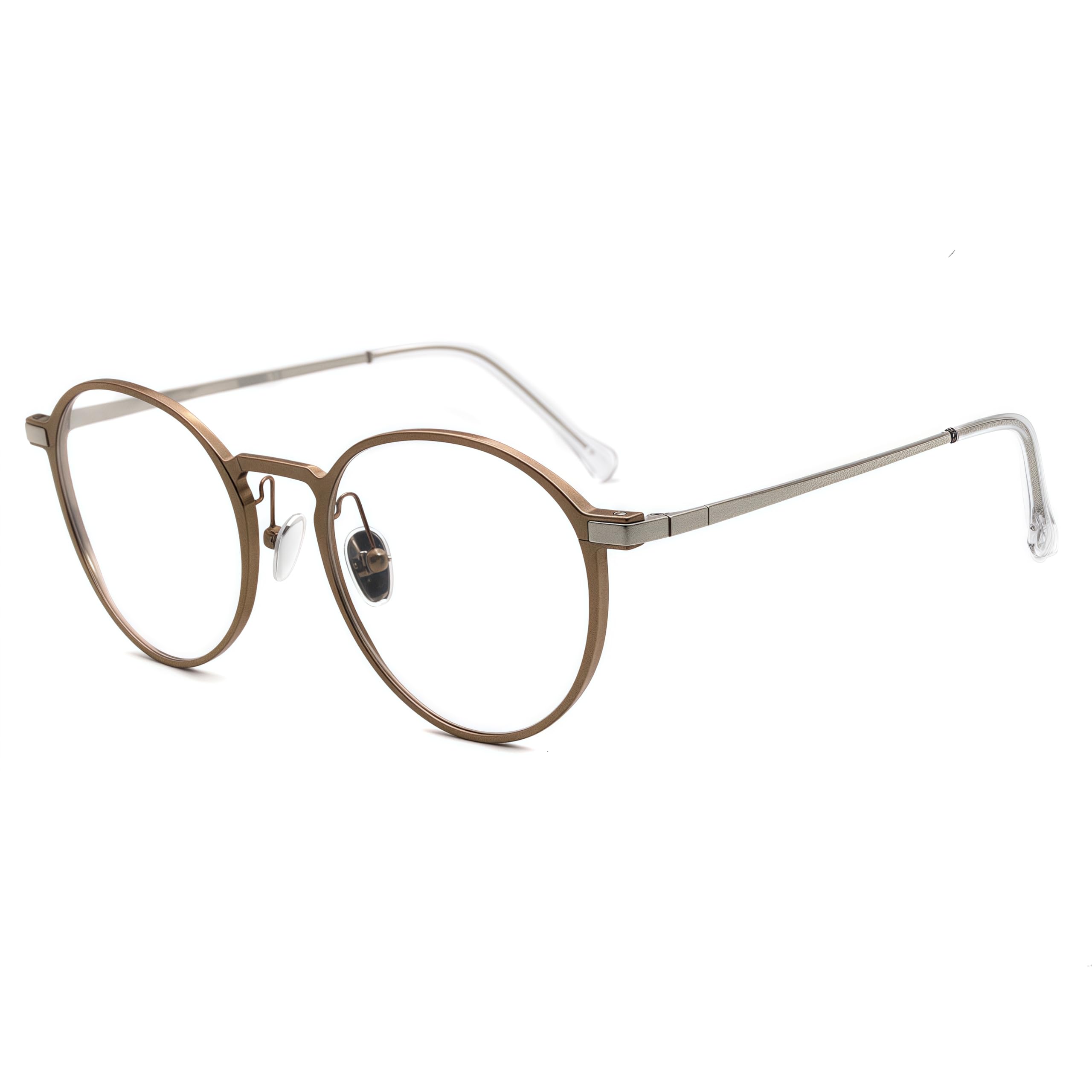 Men women teenager eyeglasses fashion round titanium aluminum alloy metal glasses lightweight eyewears frame