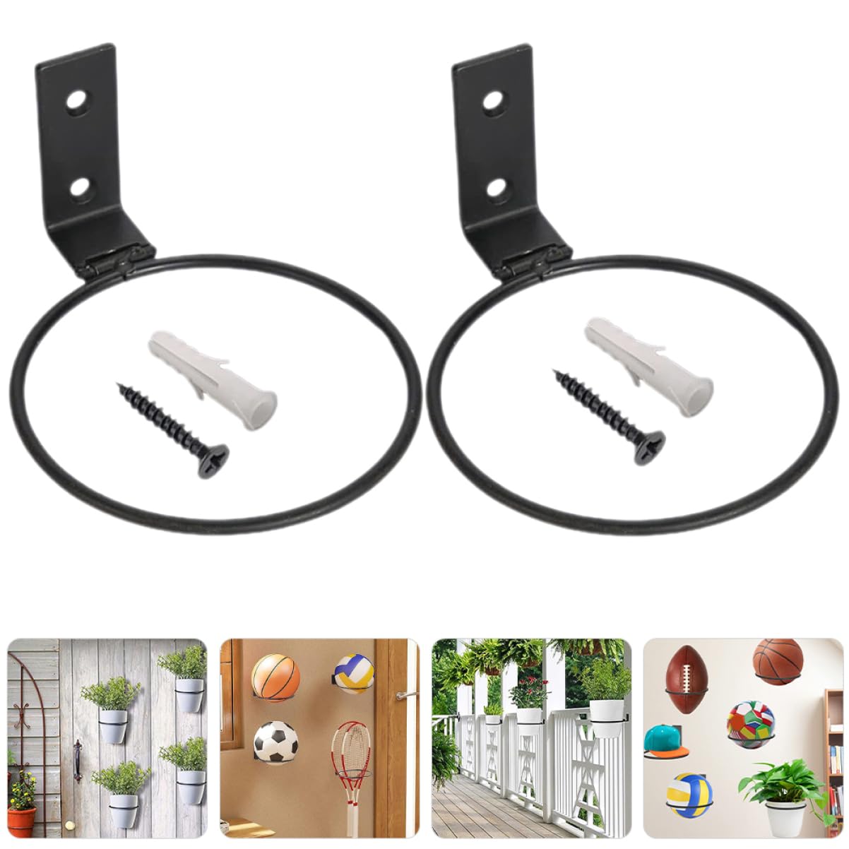Sosoport Estante De Almacenamiento De Fútbol Soporte De Pared para Pantalla De Baloncesto Soporte De Pared para Soporte De Baloncesto Liga Portabalones De Pared Black