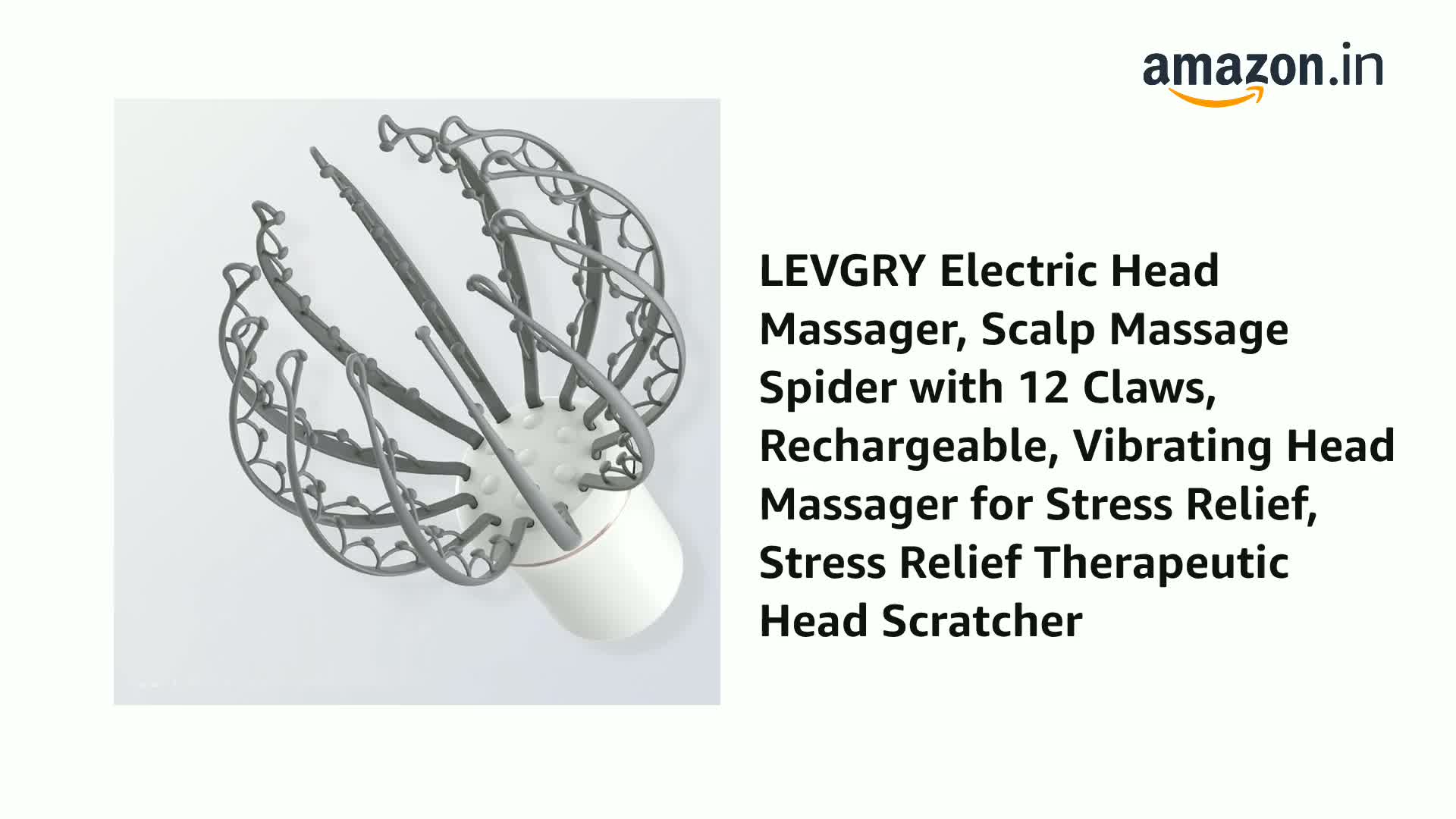 Watch LEVGRY Electric Head Massager, Scalp Massage Spider with 12 Claws,  Rechargeable, Vibrating Head on Amazon Live