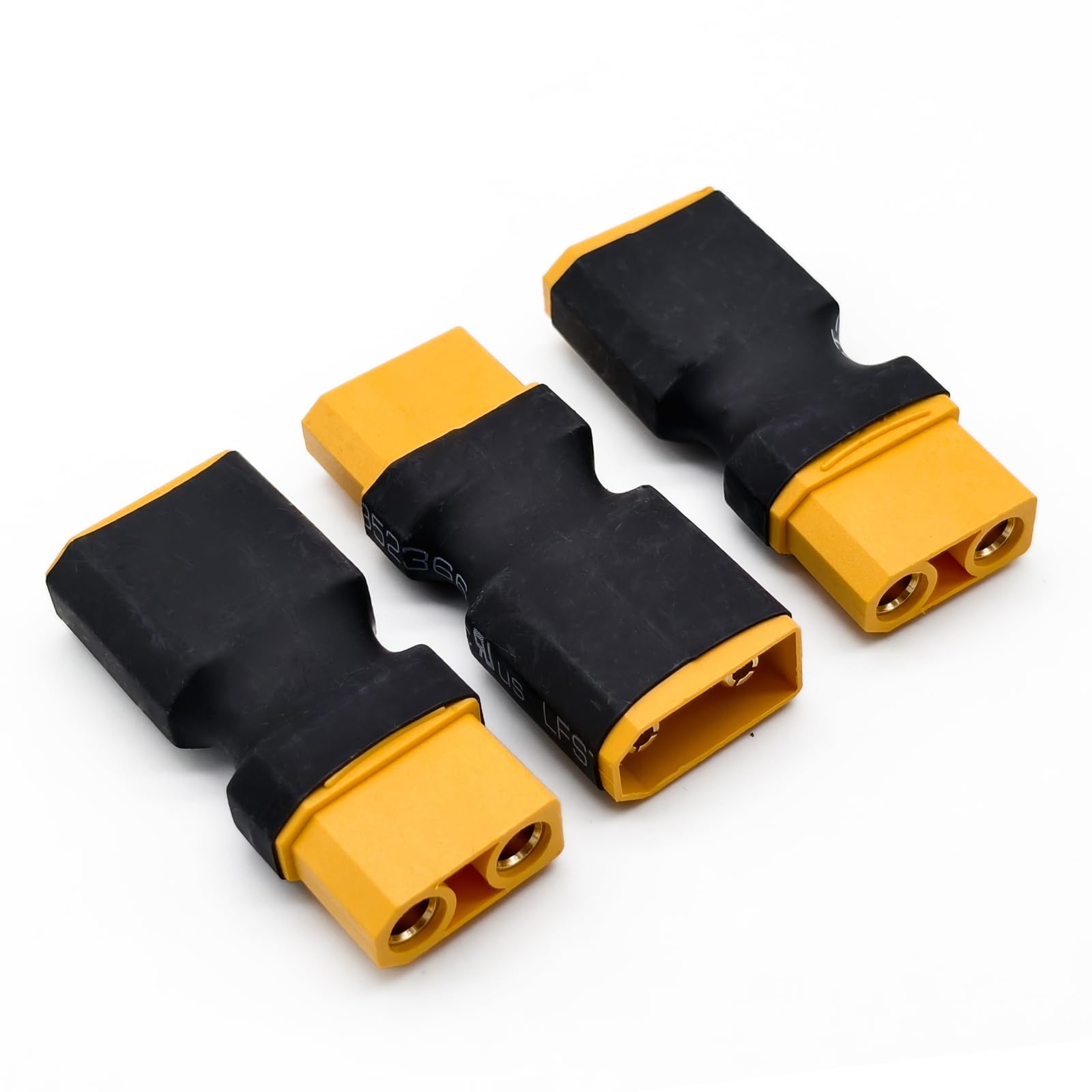 3pcs XT90 Plug Connector no wire Adapter for RC FPV Car Plane Drone LiPo Battery (Male to Female)