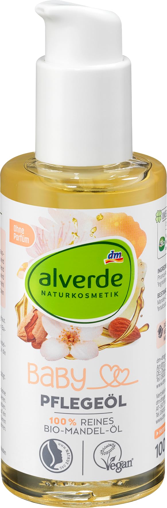 alverde Baby - Olio di mandorle biologico puro al 100%, 100 ml