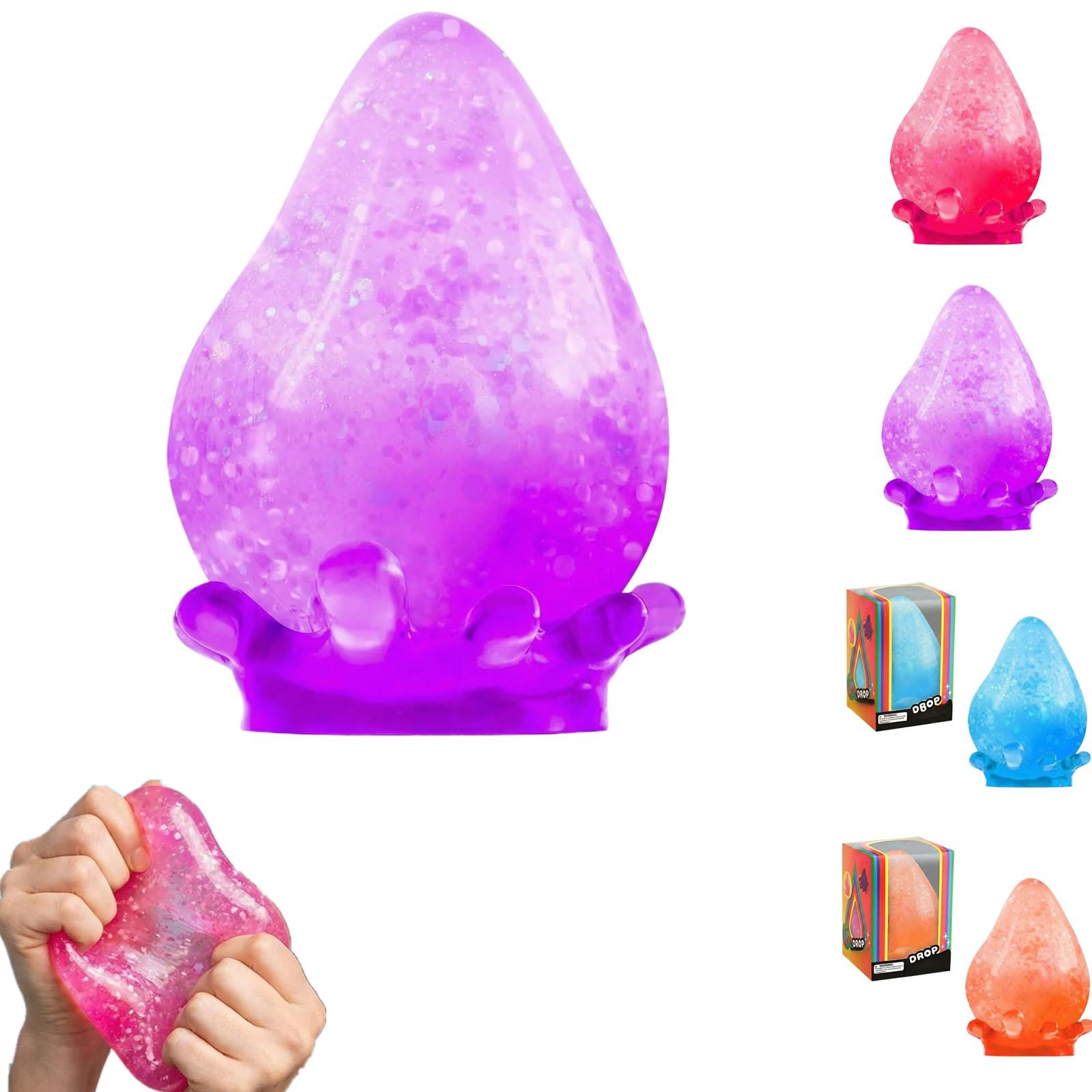 Nee doh Nice Cube Squishy Stress Ball - Doh Ice Cube Fidget Stress Ball,Ice Squishy Stress Moldable Slow Rise Relaxing Sensory Fidget Stress, Squeeze Dough Ball for Anxiety Relief (1#Blue) — view 10