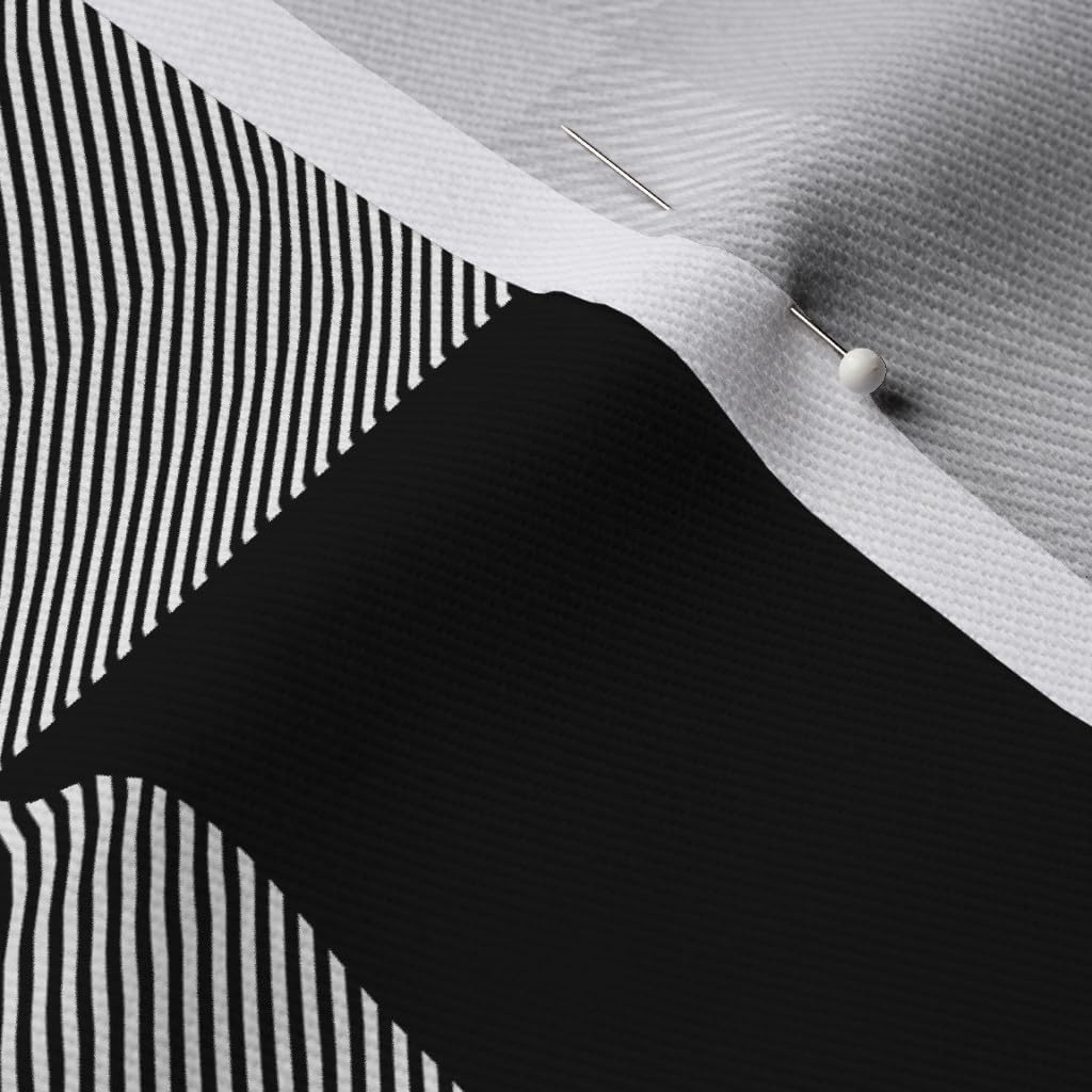 Spoonflower Fabric - Buffalo Check Black White Plaid Greyscale Printed on Denim Fabric by The Yard - Bottomweight Apparel Home Decor Upholstery