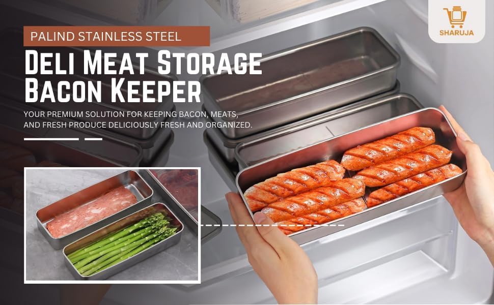 Image of Fridge Storage Box Stainless Steel Food Storage Containers | Food Grade, Leakproof Kitchen Organizer | Freshness Locking, Microwavable & Freezer Safe (1000 Ml Pack of 2)