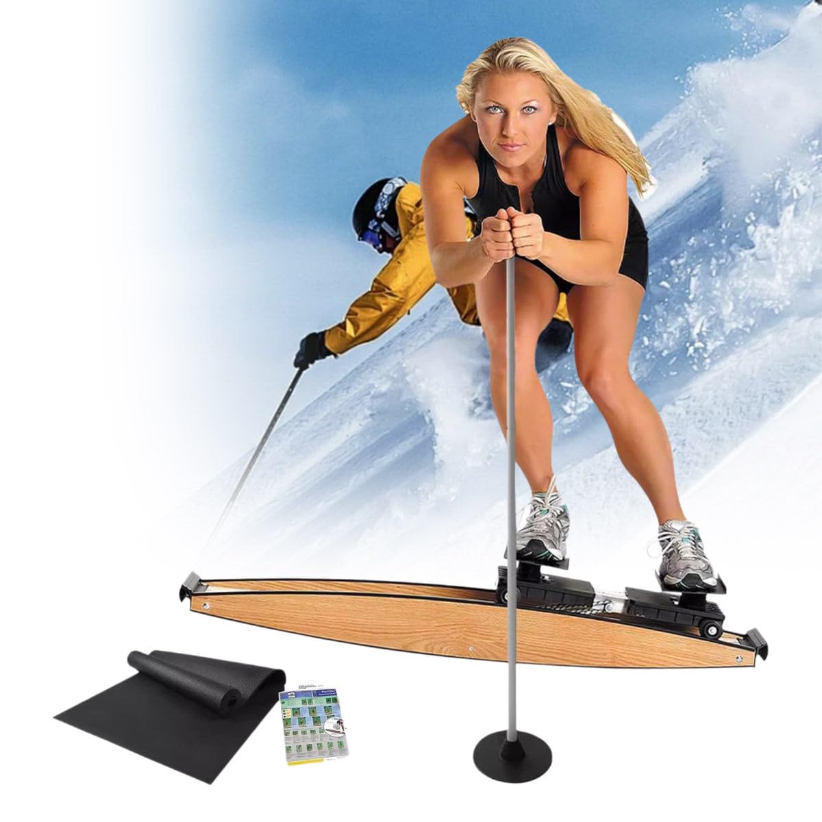 Wianqian Multicolor Trainer Body Balance Ski Machine, Beginner Ski Exercise Machine, Simulated Ski Trainer, 150Kg Load, Multiple Training Modes Optional, Fun Cardio Fitness Equipment For Home Full Body Workout