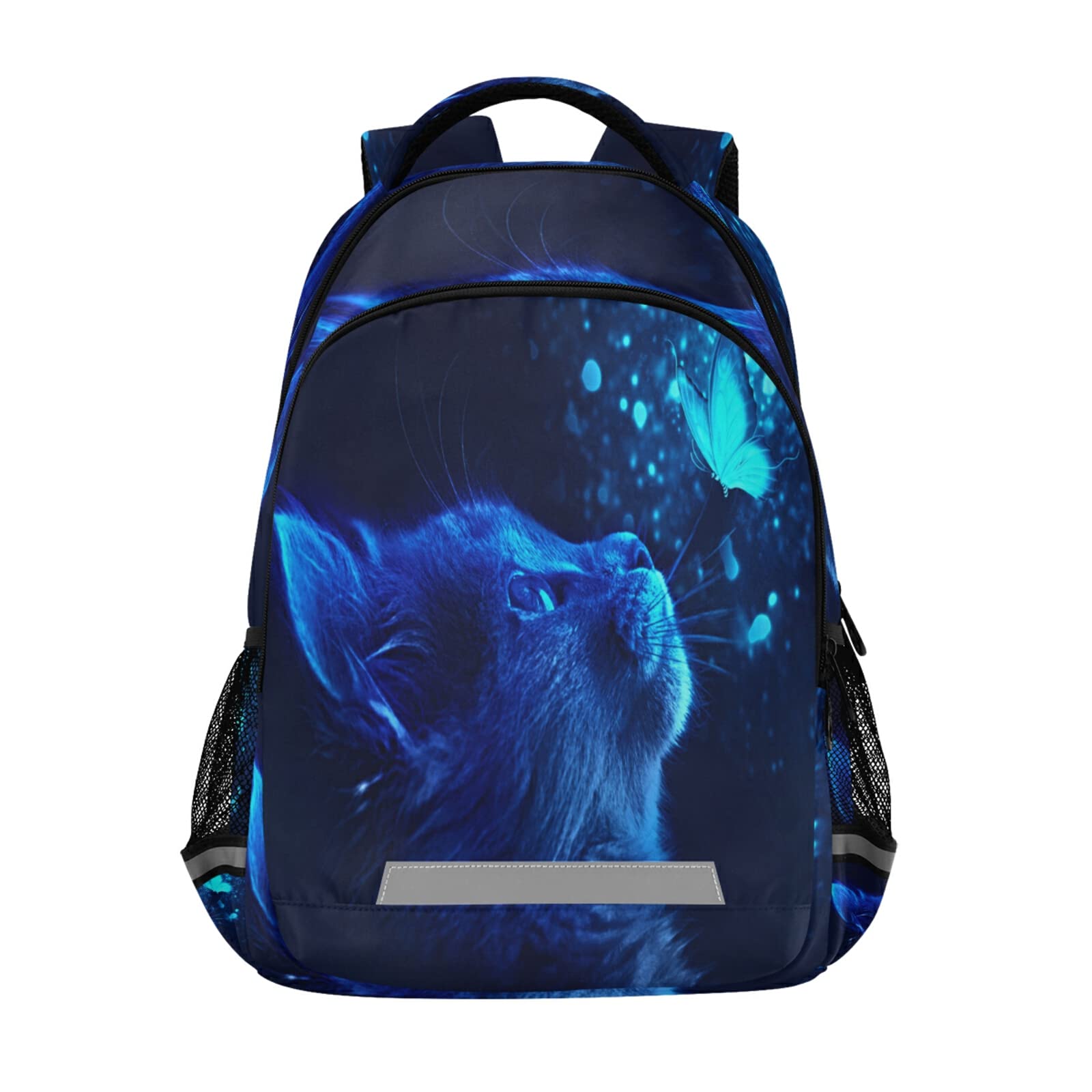ALAZA Cute Cat and Butterfly with Blue Light Backpacks Travel Laptop Daypack School Book Bag for Men Women Teens Kids