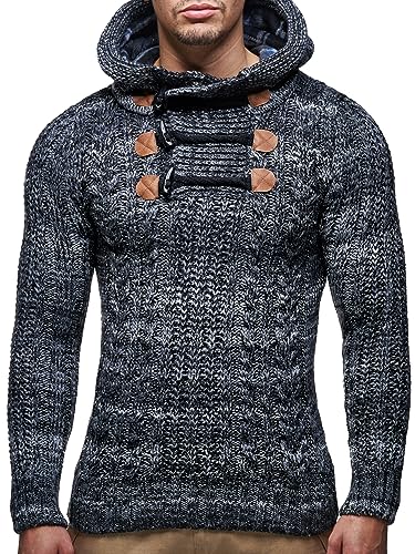 Leif Nelson Men’s Knitted Pullover | Long-sleeved slim fit hoodie | Basic winter hoodie-sweater for Men4