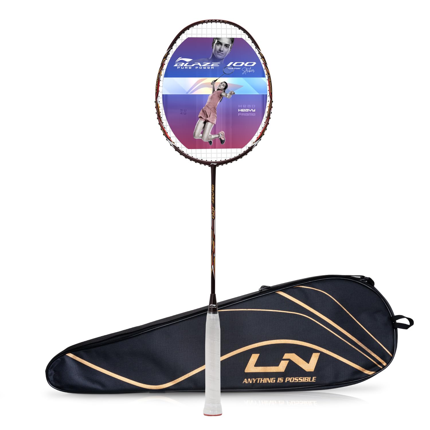 Li-Ning Blaze 100 Carbon Fibre Strung Badmiton Racket with Free Full Cover (Merlot/Gold/Red, 78 Grams) (B0BRQGG5BH) Amazon Price History, Amazon Price Tracker