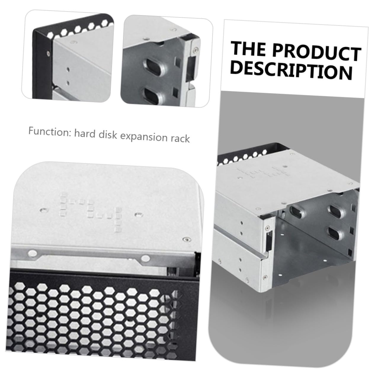 Soporte de Montaje para Disco Duro Bahías Aleación Aluminio Diseño Hueco Carcasa Refrigeración para Rack SSD Sas