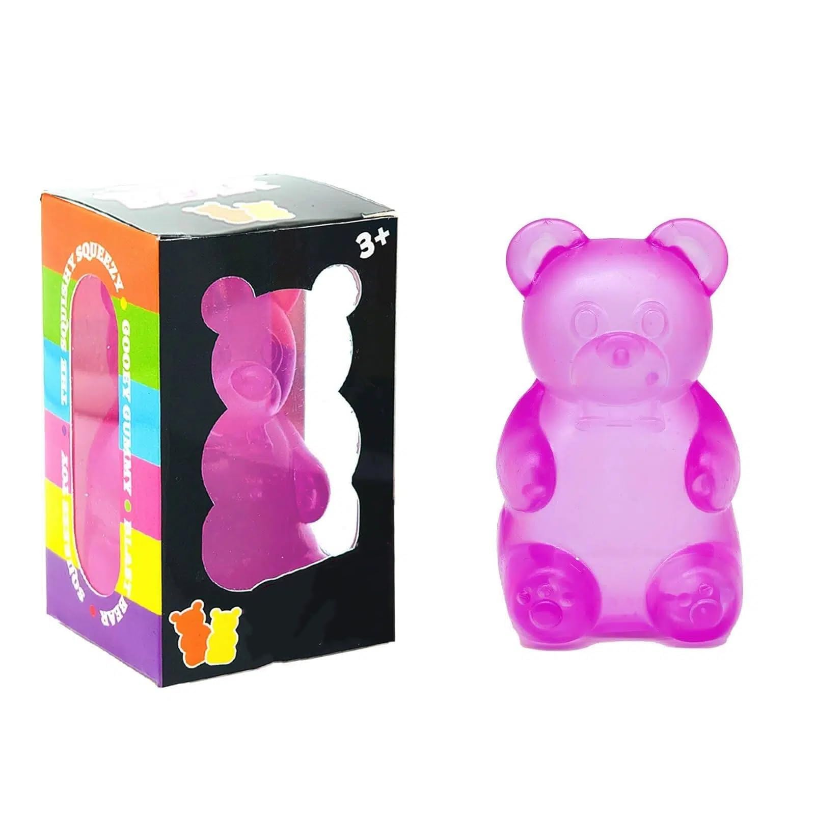 Bear Toy,Stress Bear Squishy Ball,Malt Sugar Textured Bear Squeeze Toy Fidget Squishy Toys for Anxiety Relief for Students and Adults Creative Party Filler Gift (Purple) — image 1