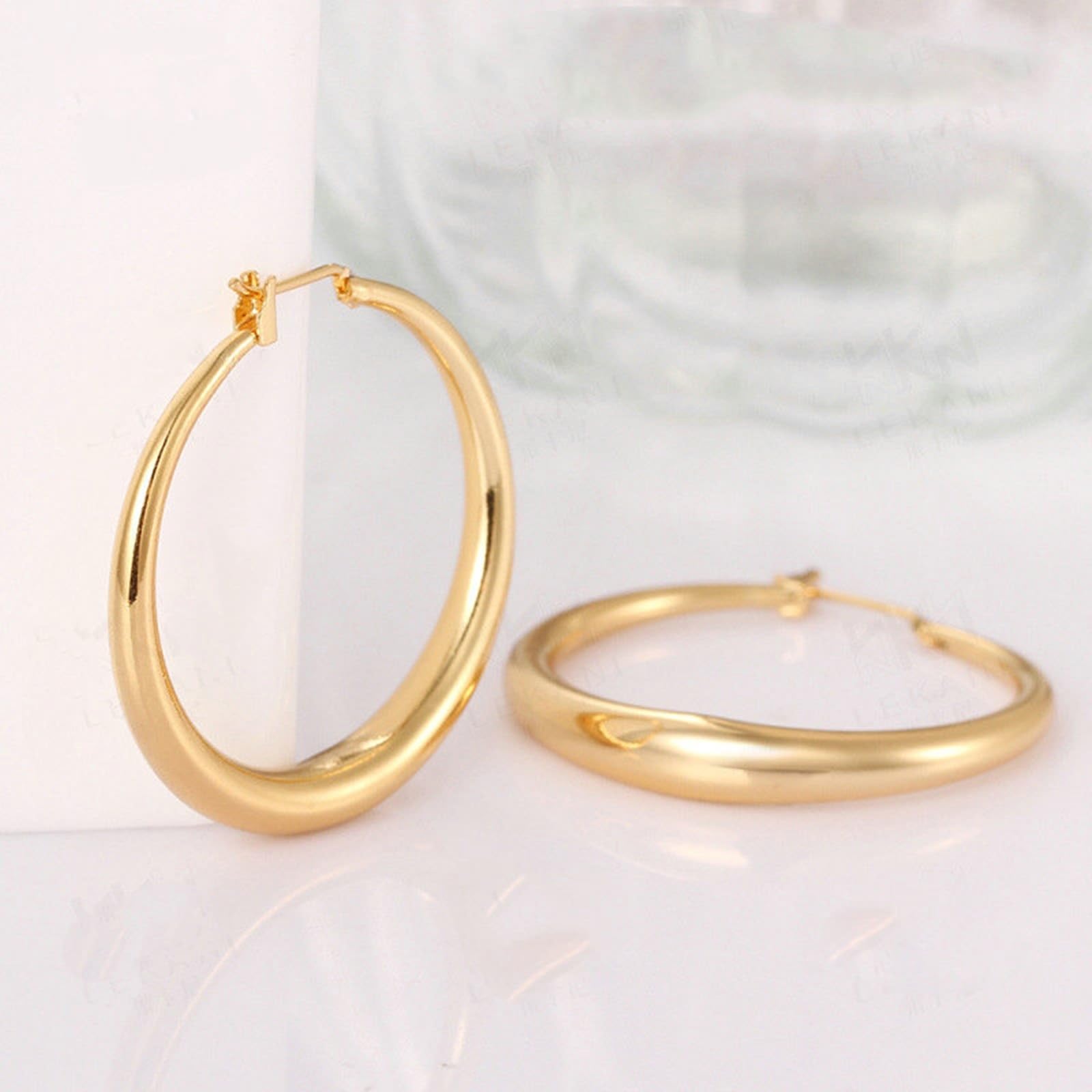 KnSam Pendientes de oro amarillo de 18 quilates Au750 para mujer, joyas de oro auténtico, pendientes de aro de aro de aro de oro 750 para mujer, pequeños, dorados
