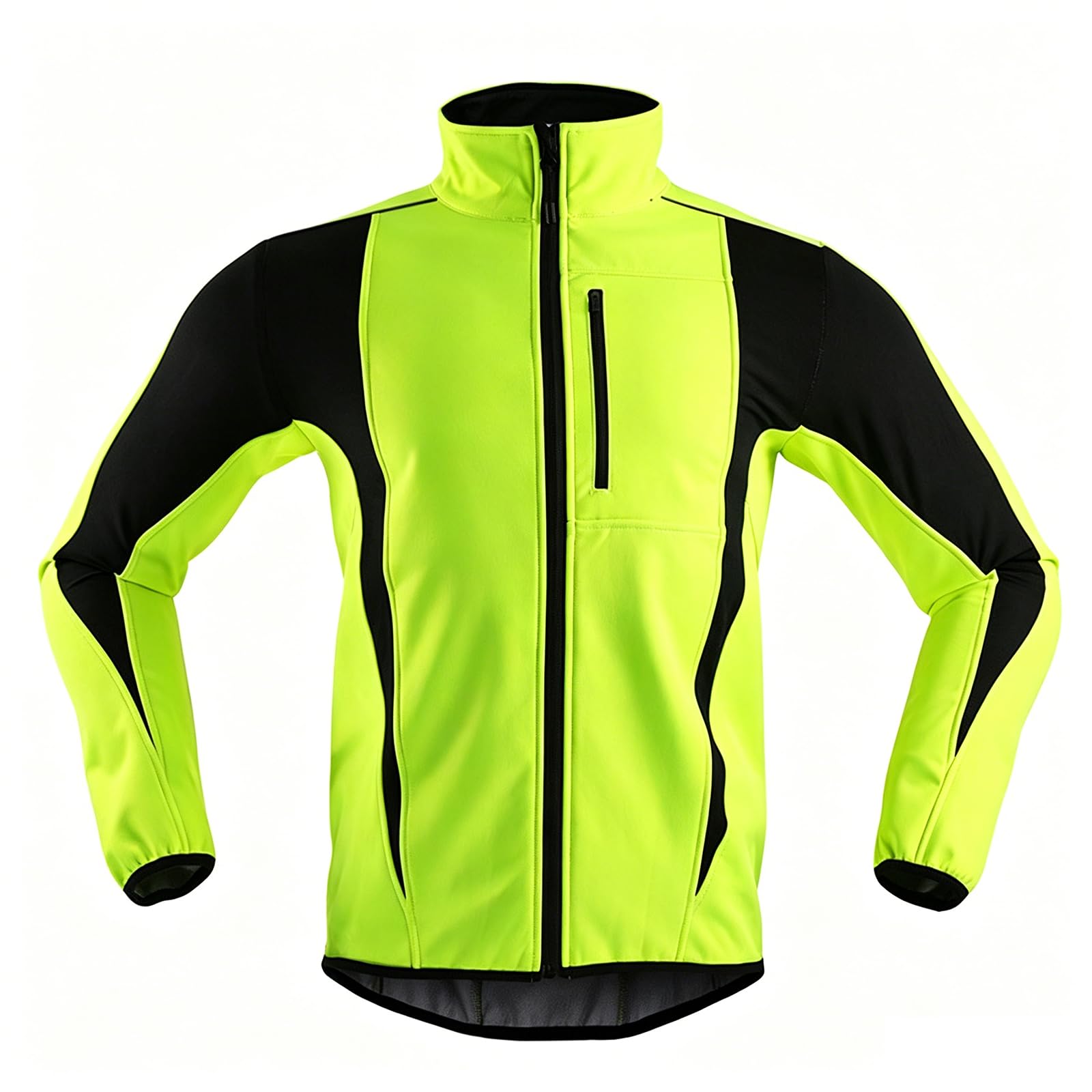 Chaqueta de ciclismo de hombre con felpa, cortavientos e hidrófuga, maillot térmico manga larga corte 3D con tiras reflectantes para ciclismo, moto, running y esquí, Dark Gray-Asian 2XL (US L)