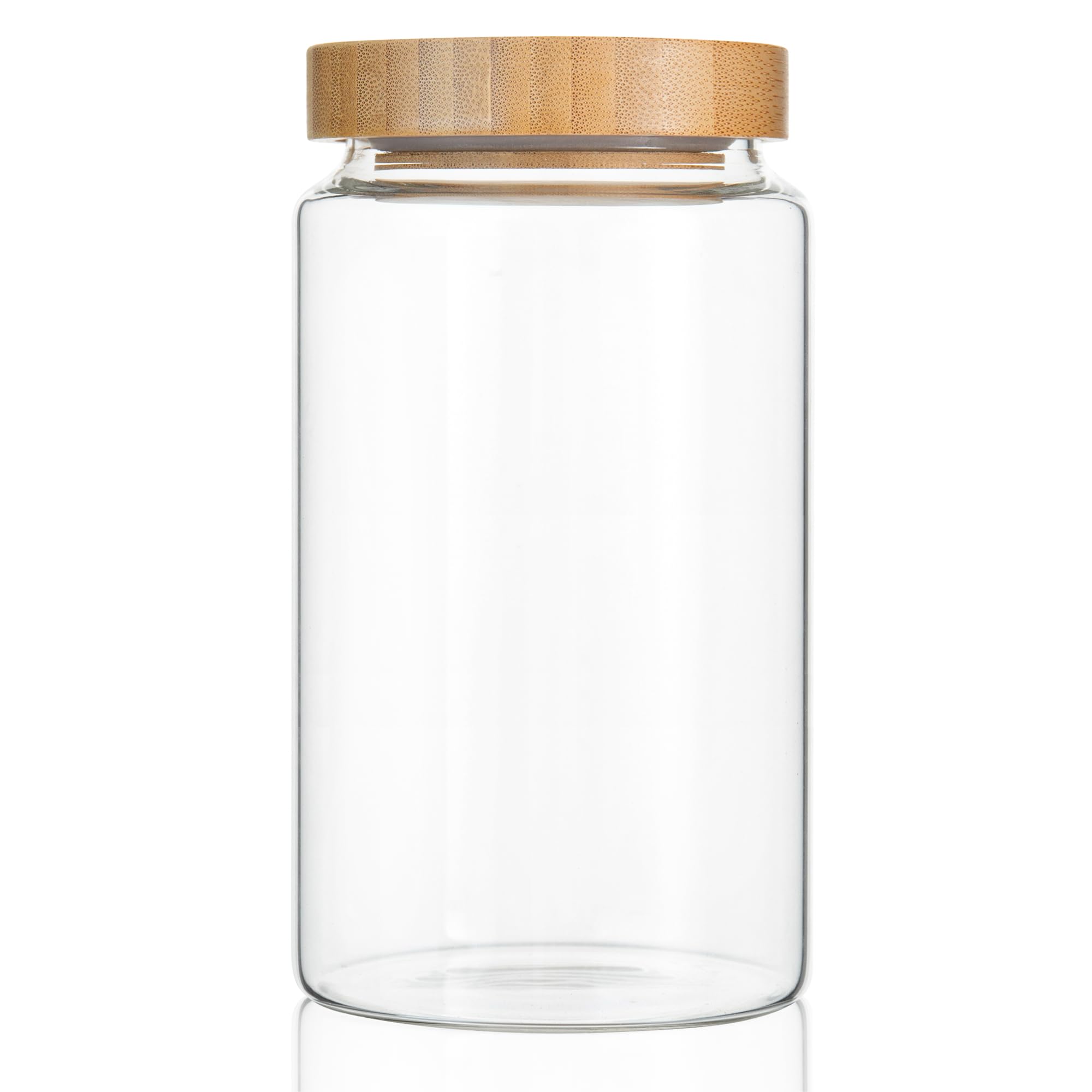 1200ML Glas Vorratsgläser mit Deckel, Vorratsdosen mit Luftdicht Bambusdeckel, Deko Küche Glasbehälter für Müsli, Pasta, Nudeln, Mehl, Kaffeebohnen, Overnight Oats - Groß