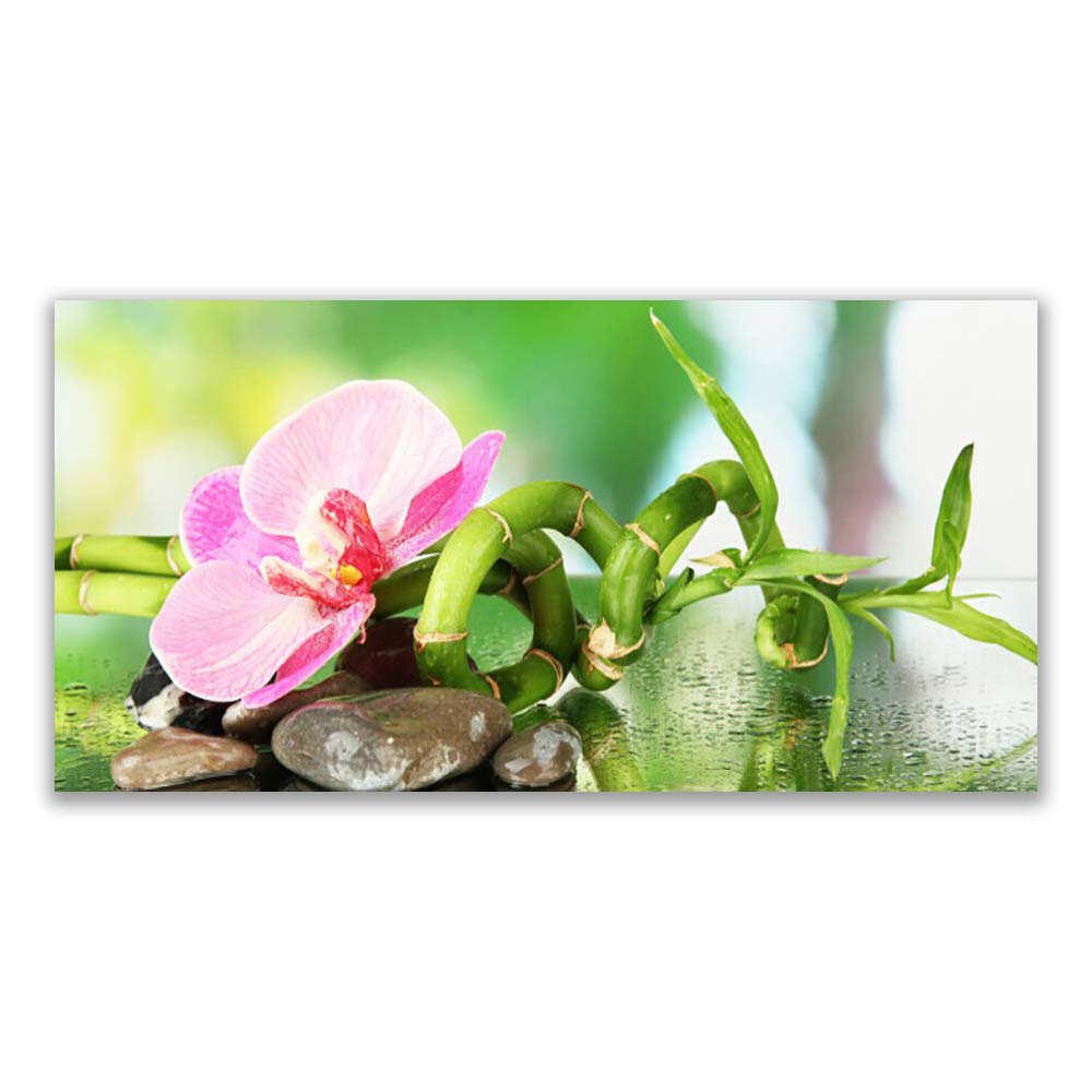 Décoration déco design en verre trempé 140x70 cm Tulup nature et galets