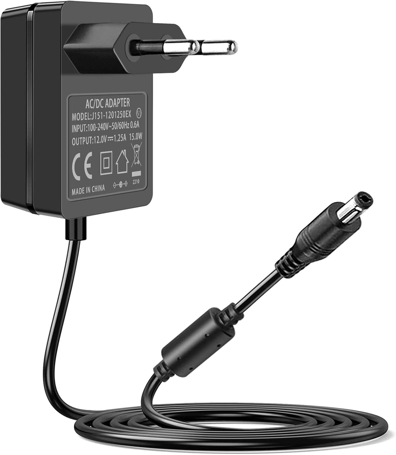 12 V 1,25 A 15 W voeding, oplader, AC-adapter, transformator voor Amazon Echo Dot (3e 4e 5e generatie), Echo Show 5 (1e 2e generatie), Echo Spot, Echo Dot 3e generatie, Fire TV Cube en meer