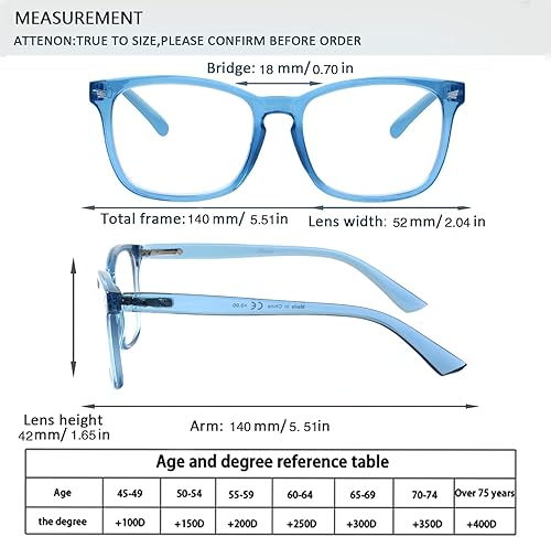 Miniatura 2 de Henotin Paquete de 4 lentes de lectura con bloqueo de luz azul para mujeres y hombres, lectores de computadora con bisagra de resorte, anteojos
