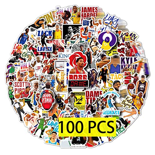 Pounchi Basketball Star Stickers(100Pcs) All-Star Stickers For Kids Teens For Computers Laptop Skateboard Guitar Luggage Vinyl Decal #TOP20