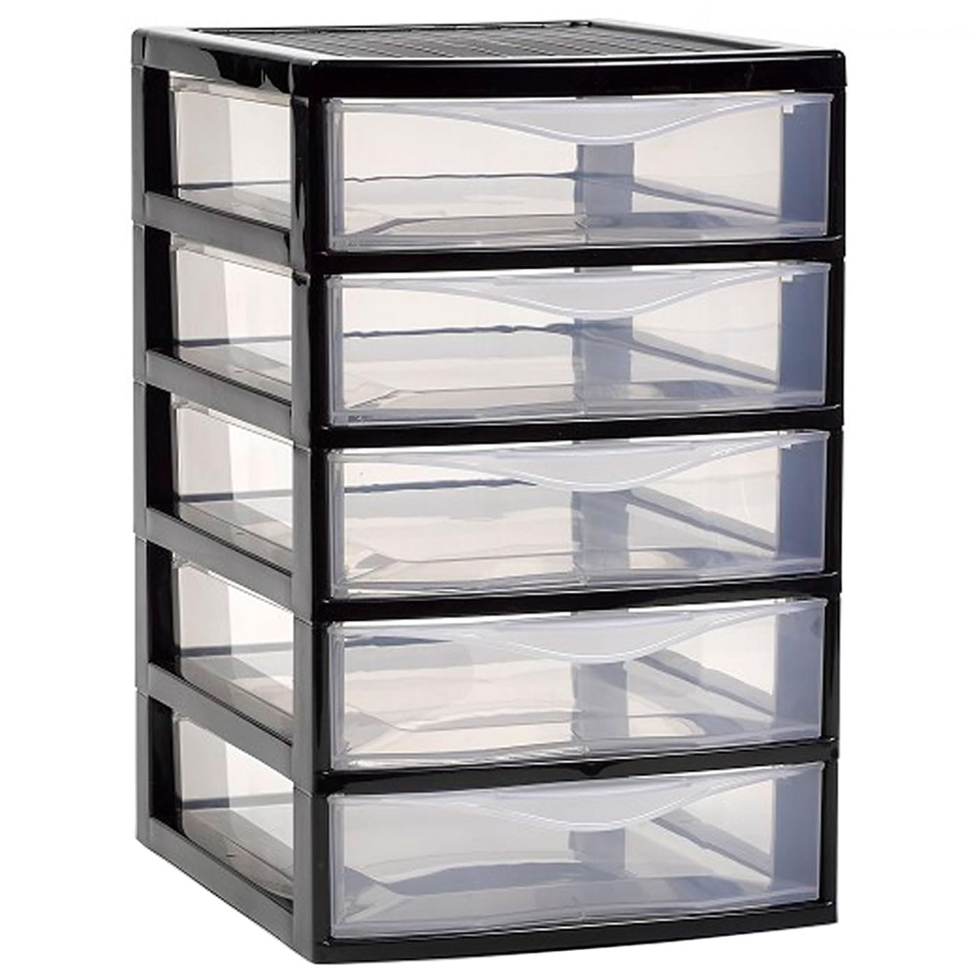 Rangement bureau plastique fin du désordre tiroirs transparents