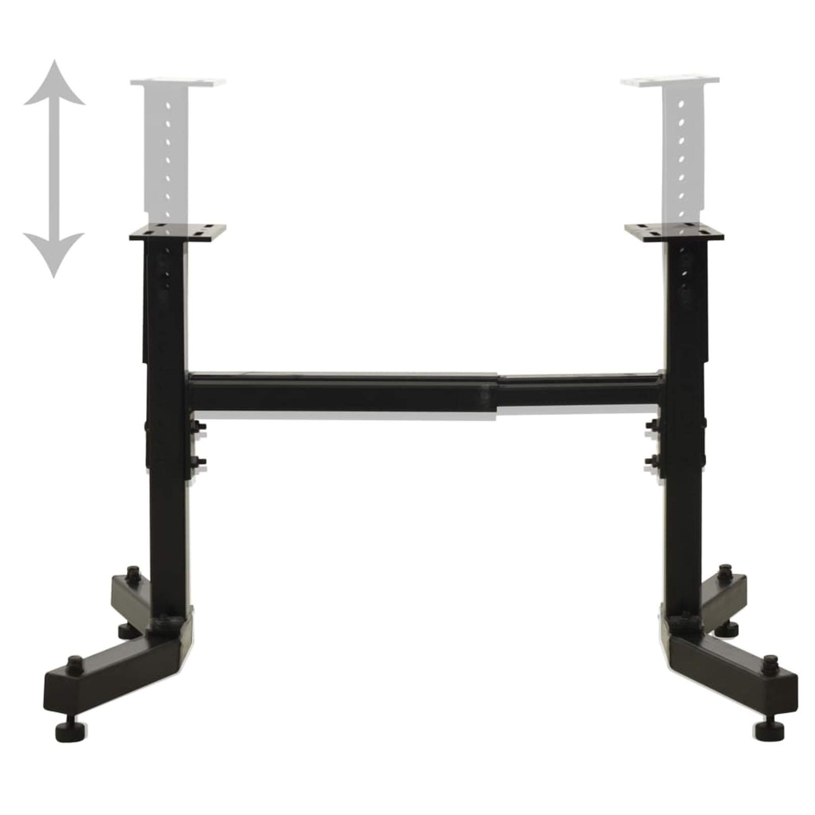 Tidyard Universal-Ständer für Drehmaschinen Drehbankständer Höhenverstellbar Längenverstellbar Stahlständer Maschinenständer Maschinen Gestell Untergestell Maschinentisch 215 x 110 mm Schwarz Stahl