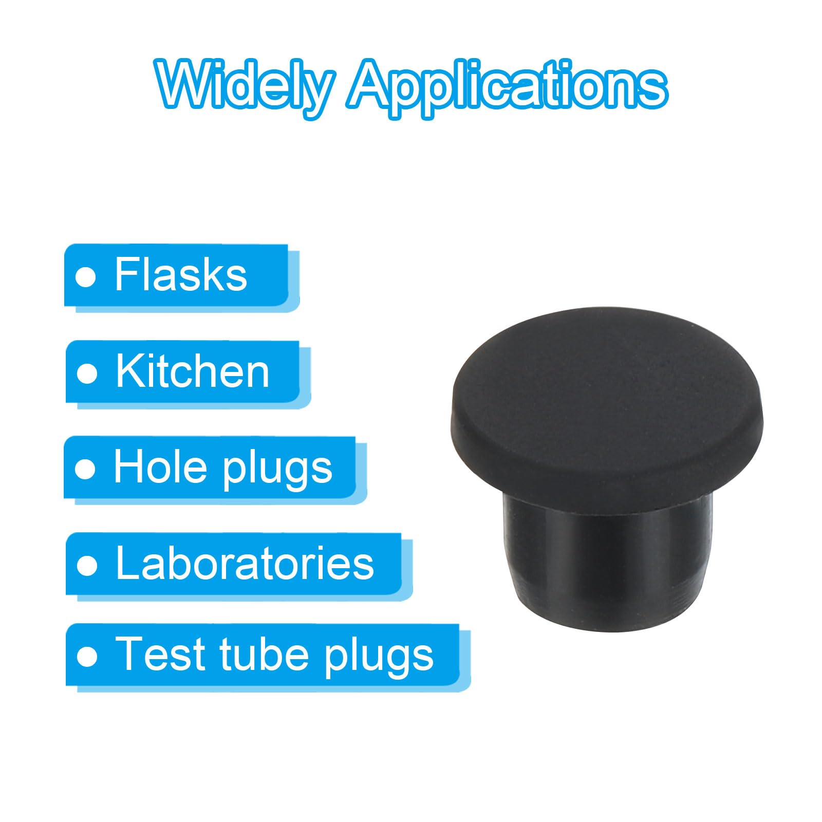 PATIKIL 10mm Dia Silicone Gomma Fori Tappo, 8pz Tappi per Fori Rotondi Flessibili Morbidi Copriforo con Tappo Solido in Gomma Siliconica Impermeabili per 9-10mm Fori, Nero