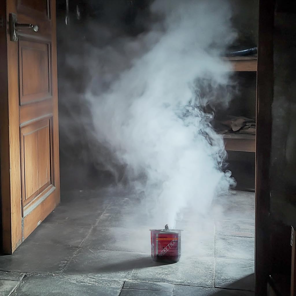 Fumigène Insecticide – Anti Puces, Punaises de Lit, Cafards, Mites, Araignées, Mouches, Moucherons – Action Choc Jusqu’à 250m³ – Traitement Intérieur Efficace