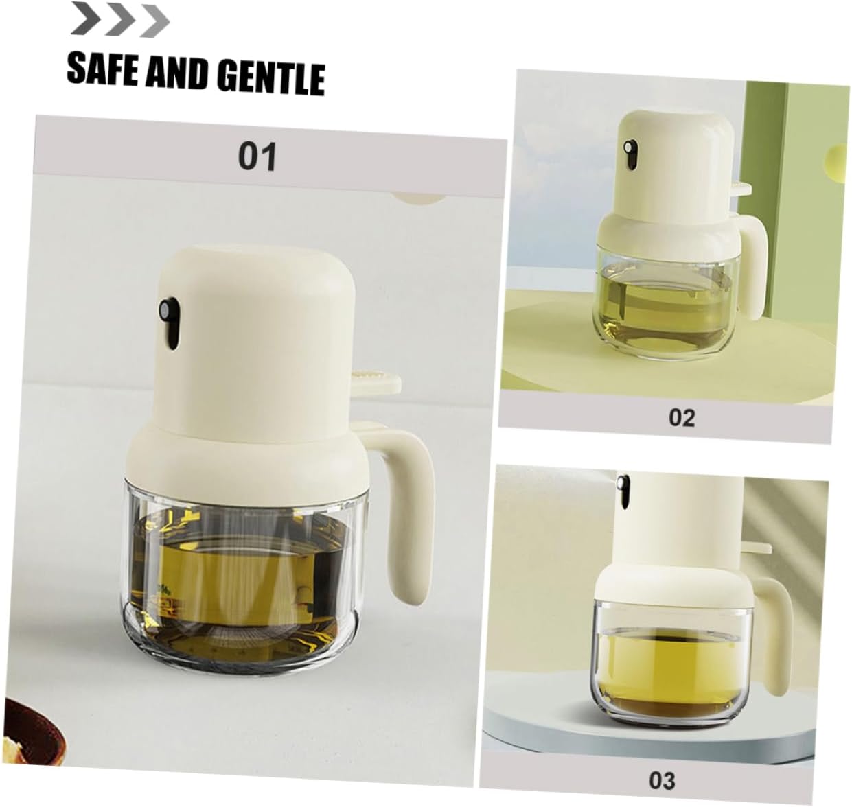 Ergonomic Oil Spray Bottle Kitchen Oil Container Cooking Sprayer Dispenser Bottles