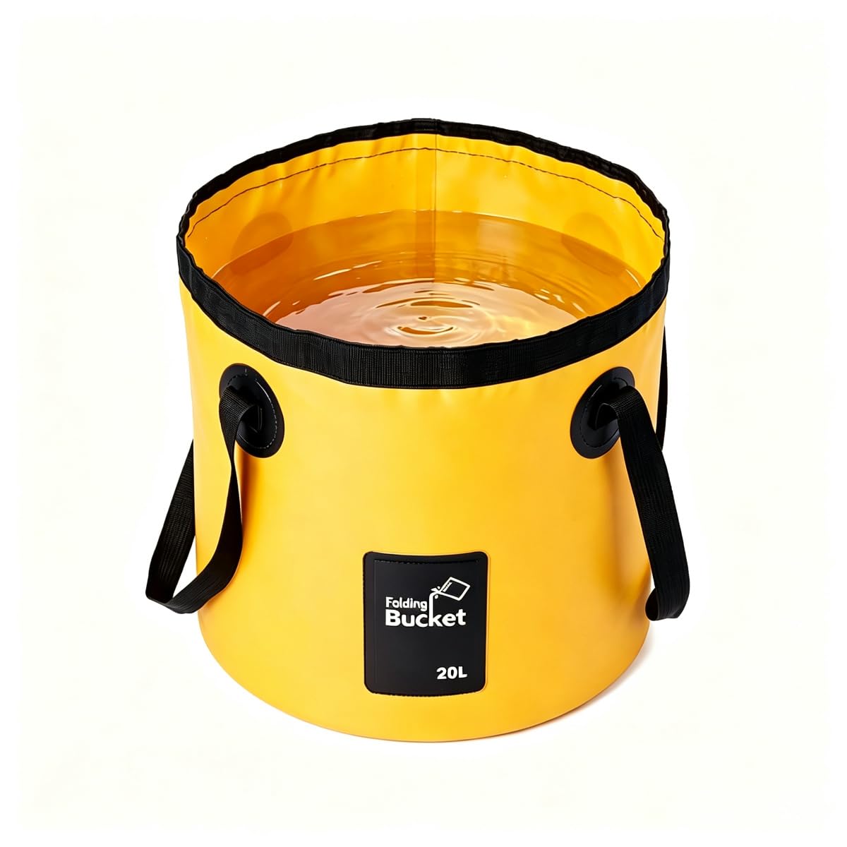 20L Folding Water Bucket, Outdoor Sports Lightweight Portable Collapsible Bucket, for Camping Hiking Traveling Picnic Fishing Boating Gardening Car Washing, Handy Storage Container (Yellow, 20L)