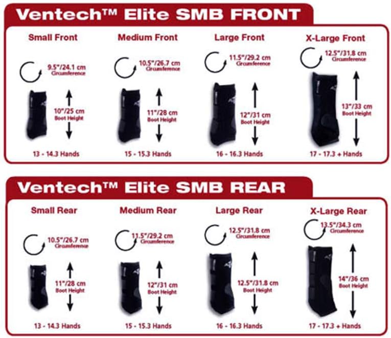 Professionals Choice Equine Sports Medicine Ventech Elite Front Leg Boot, Pair (Small, Crimson Red)