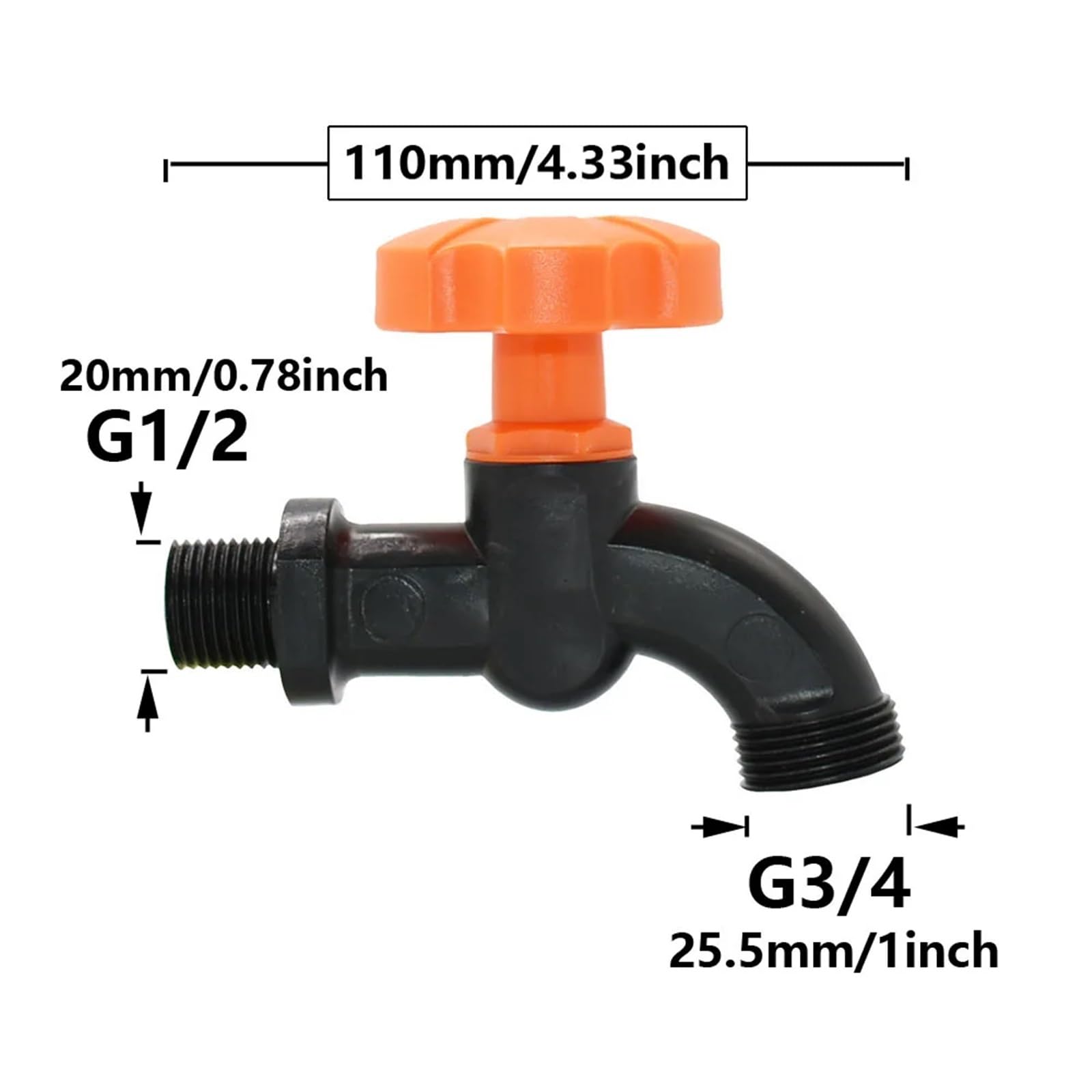 1000L S60 IBC Zbiornik Kranu Złączka 3/10.2 cm Gwint Złączka 16mm Wąż Ogrodowy Szybkozłączka Zawór do zbierania wody deszczowej Bucke (A)