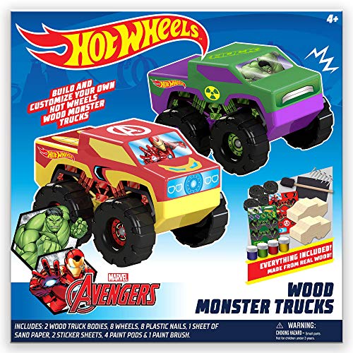 Hot Wheels 2pk Wood Racer Hulk Ironman miniatura 1