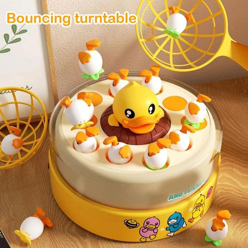 Image of Electric Duck Catching Reflex Game for Kids | Rotating Jumping Duck Board Game with Nets | Interactive Family & Party Game | Reflex & Coordination Play Toy (3+ Years)