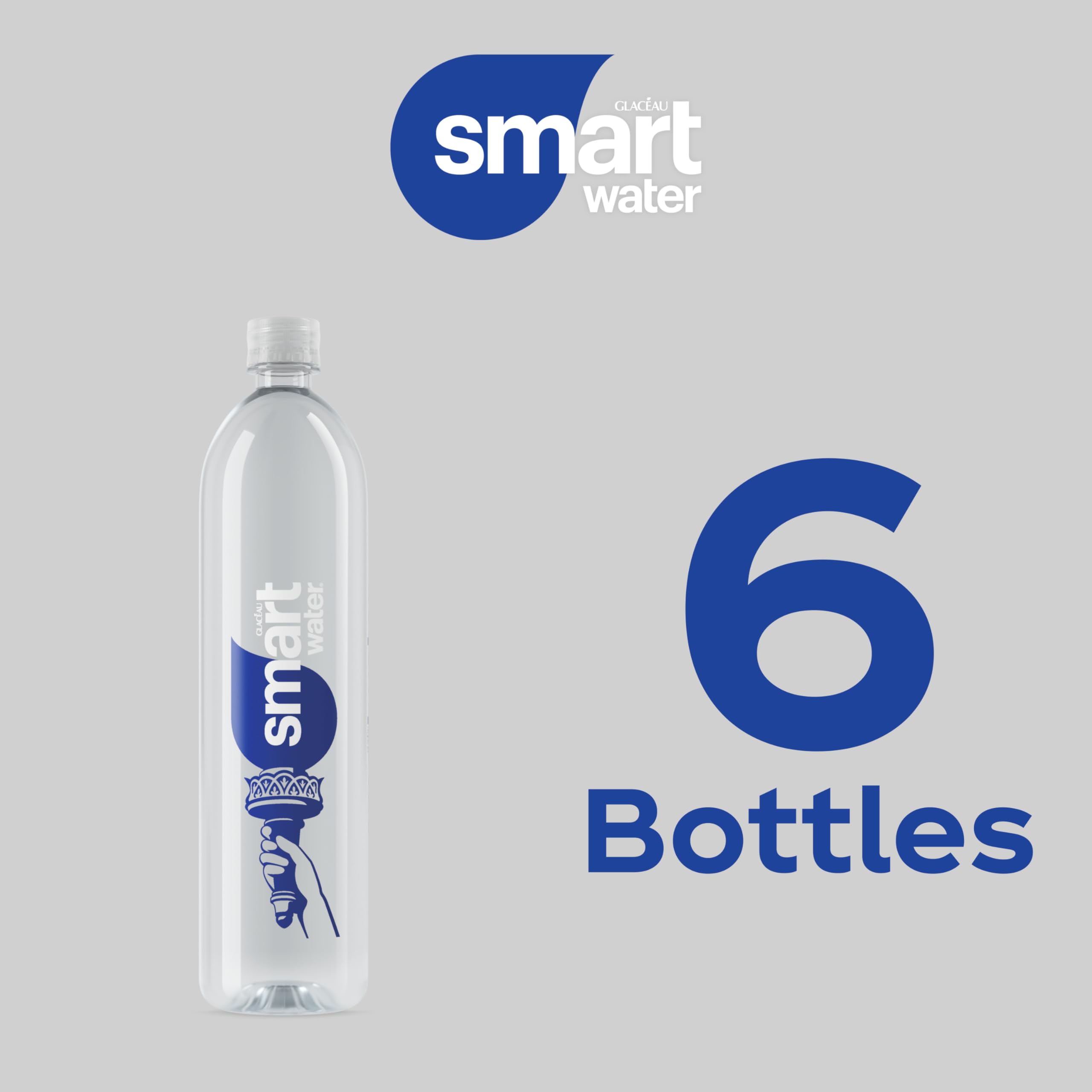 Smartwater Packaged Drinking Water, 33.8 Fl Oz (pack of 6)